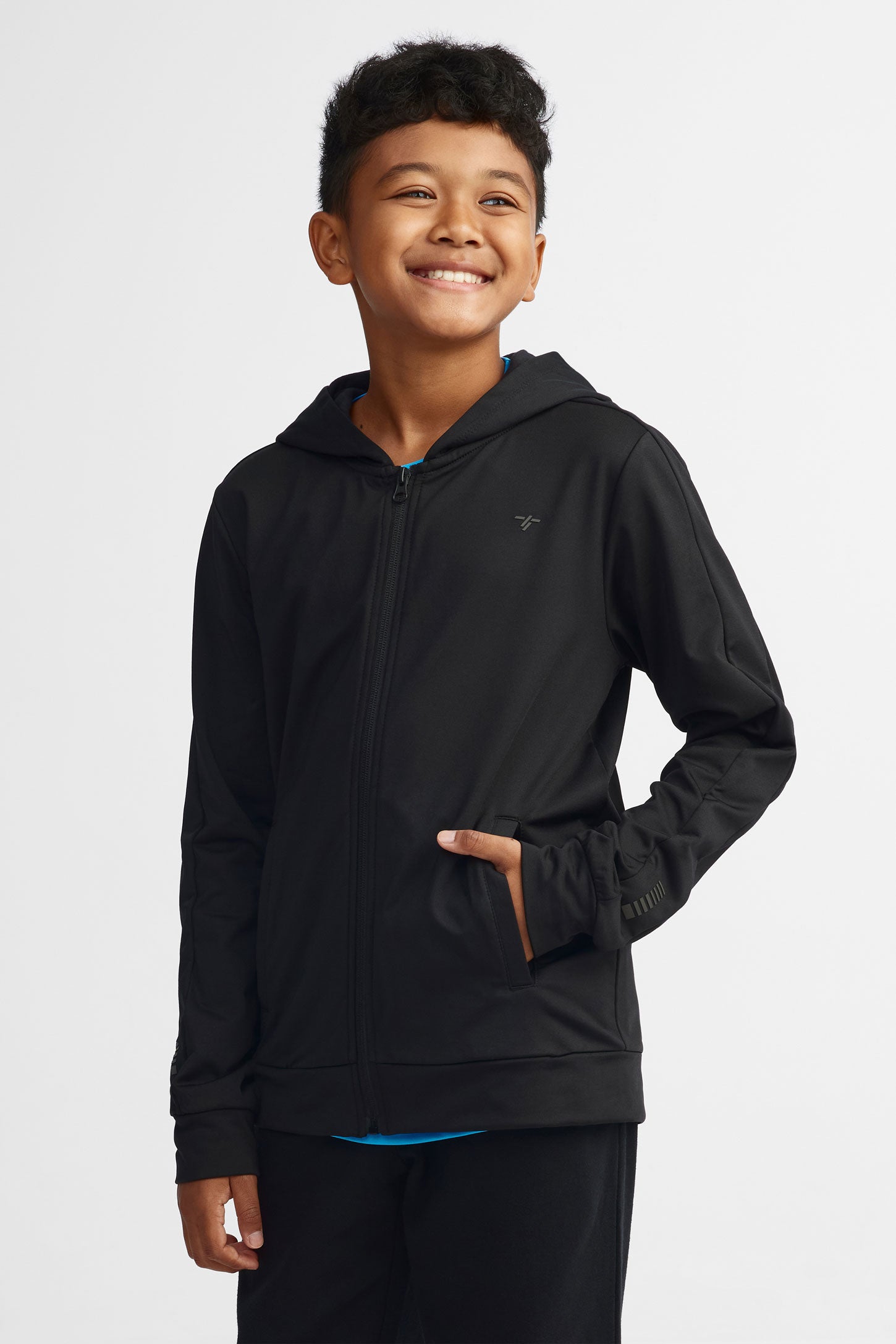 Veste à capuchon athlétique - Ado garçon && NOIR