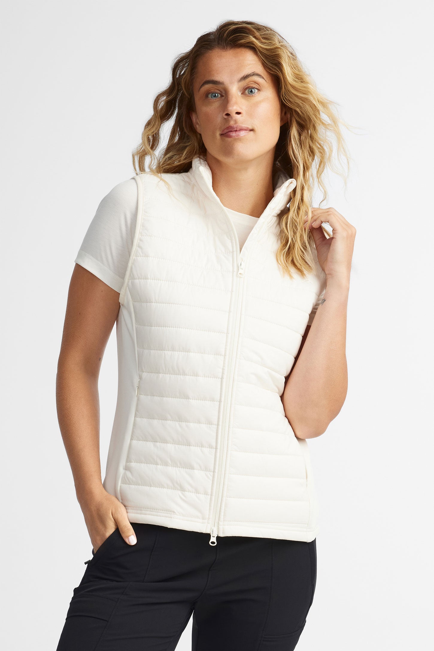 Veste matelassée sans manches BM - Femme && BLANC