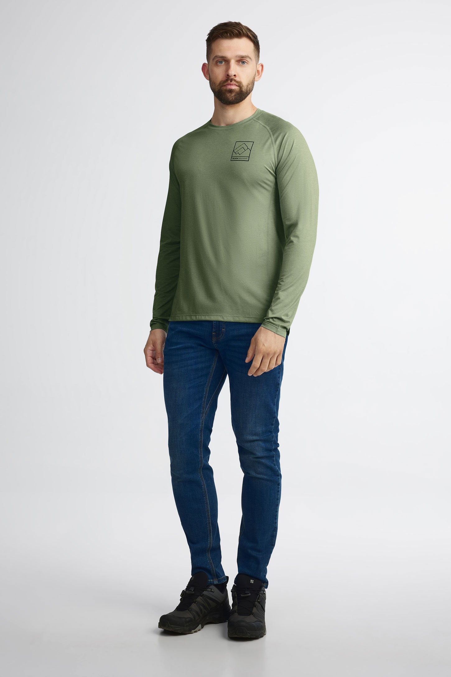 Chandail col rond manches longues BM,  2/50$ - Homme && KAKI