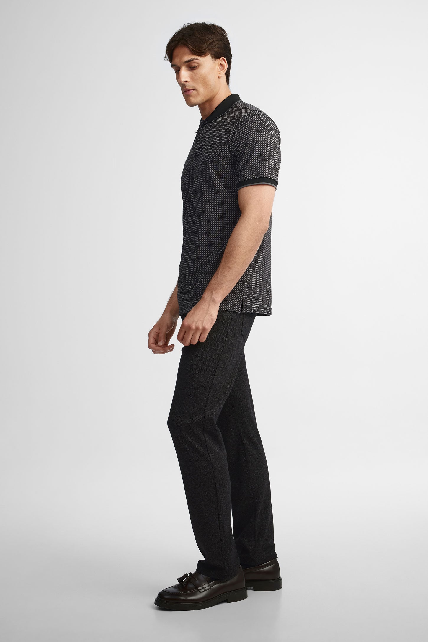 Polo manches courtes semi-ajusté - Homme && NOIR/MULTI