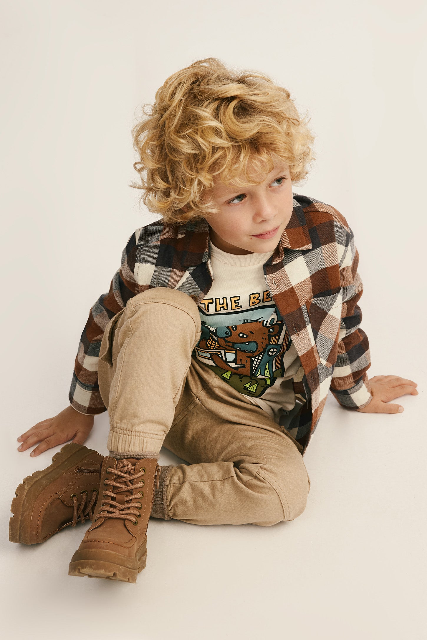 Chemise à carreaux en flanelle - Enfant garçon && BRUN/MULTI