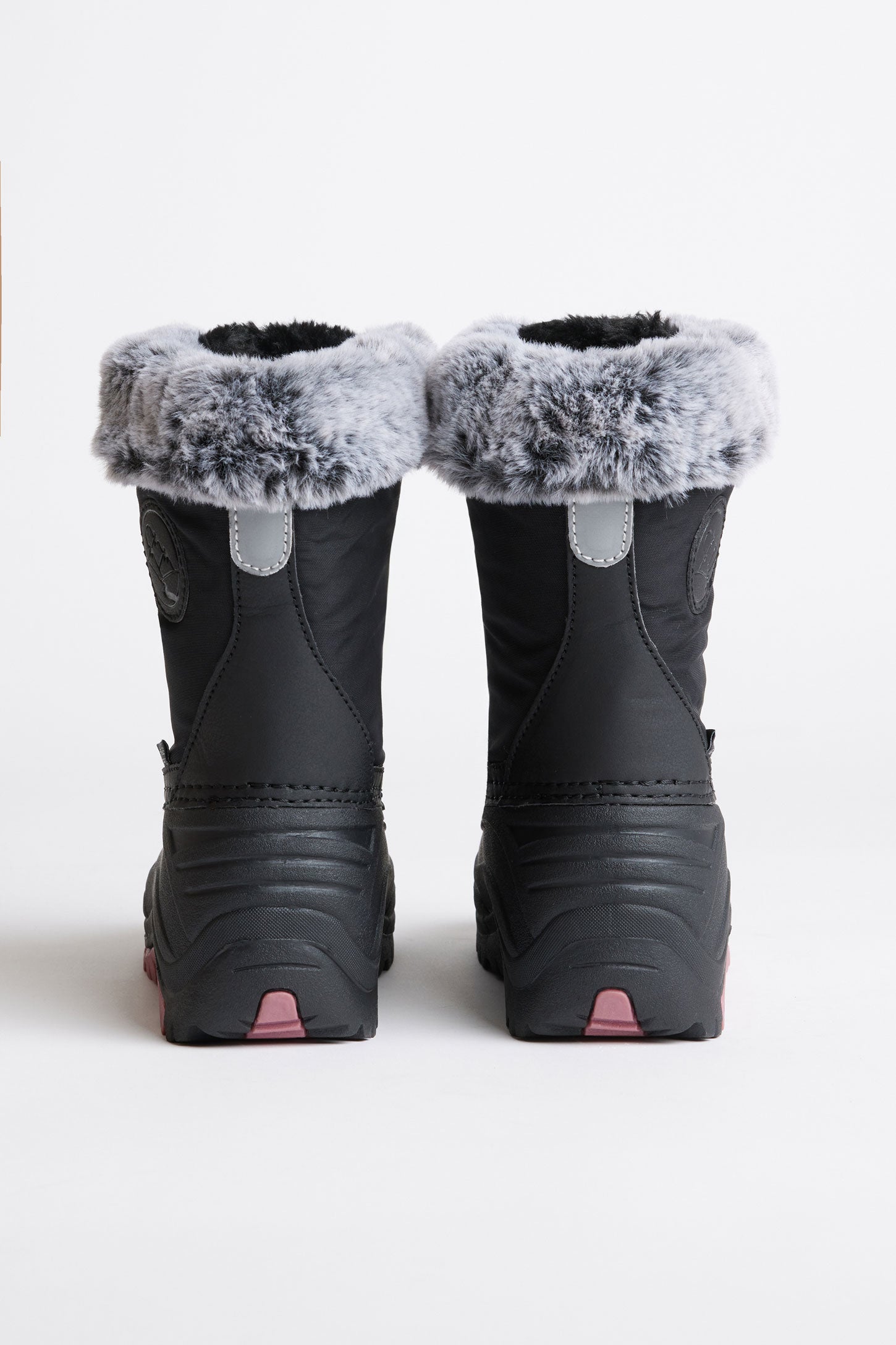Bottes d'hiver imperméables doublées peluche - Enfant fille && NOIR/ROSE