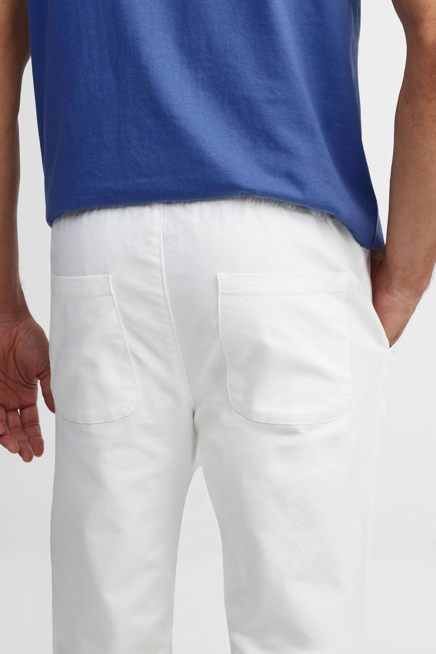 Pantalon coupe droite en twill - Homme && BLANC