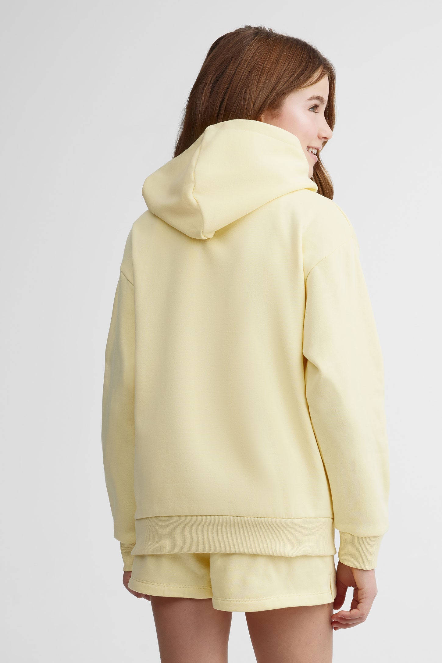 Chandail à capuchon coton ouaté - Ado fille && JAUNE