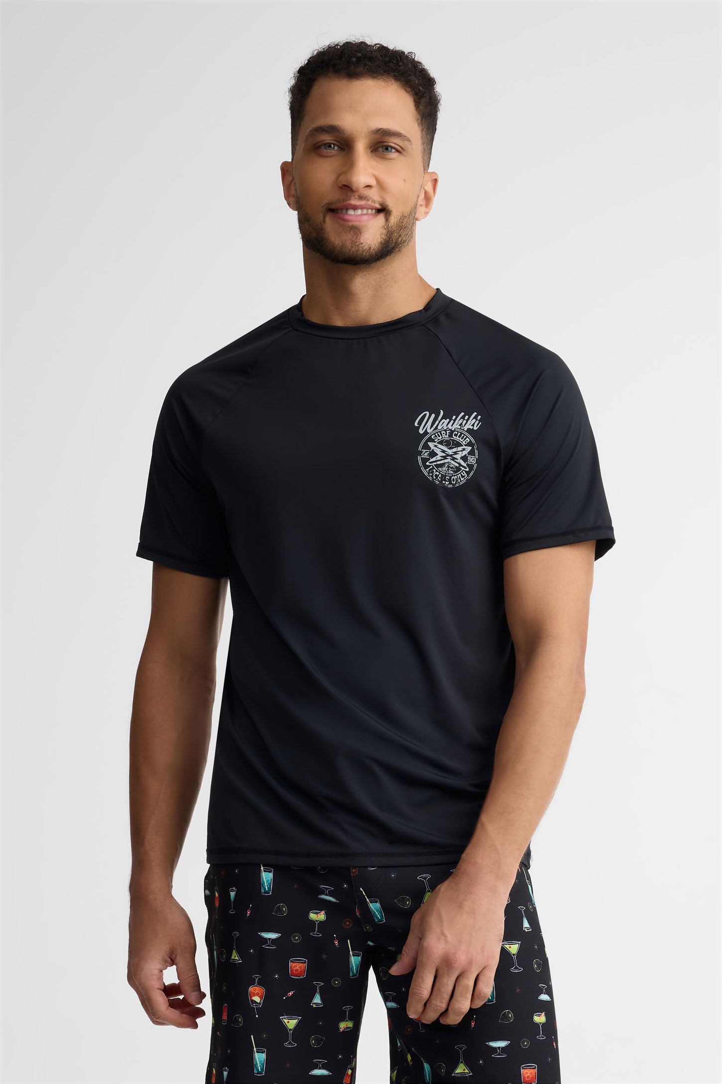 Chandail maillot de bain ''Rashguard'' - Homme && NOIR