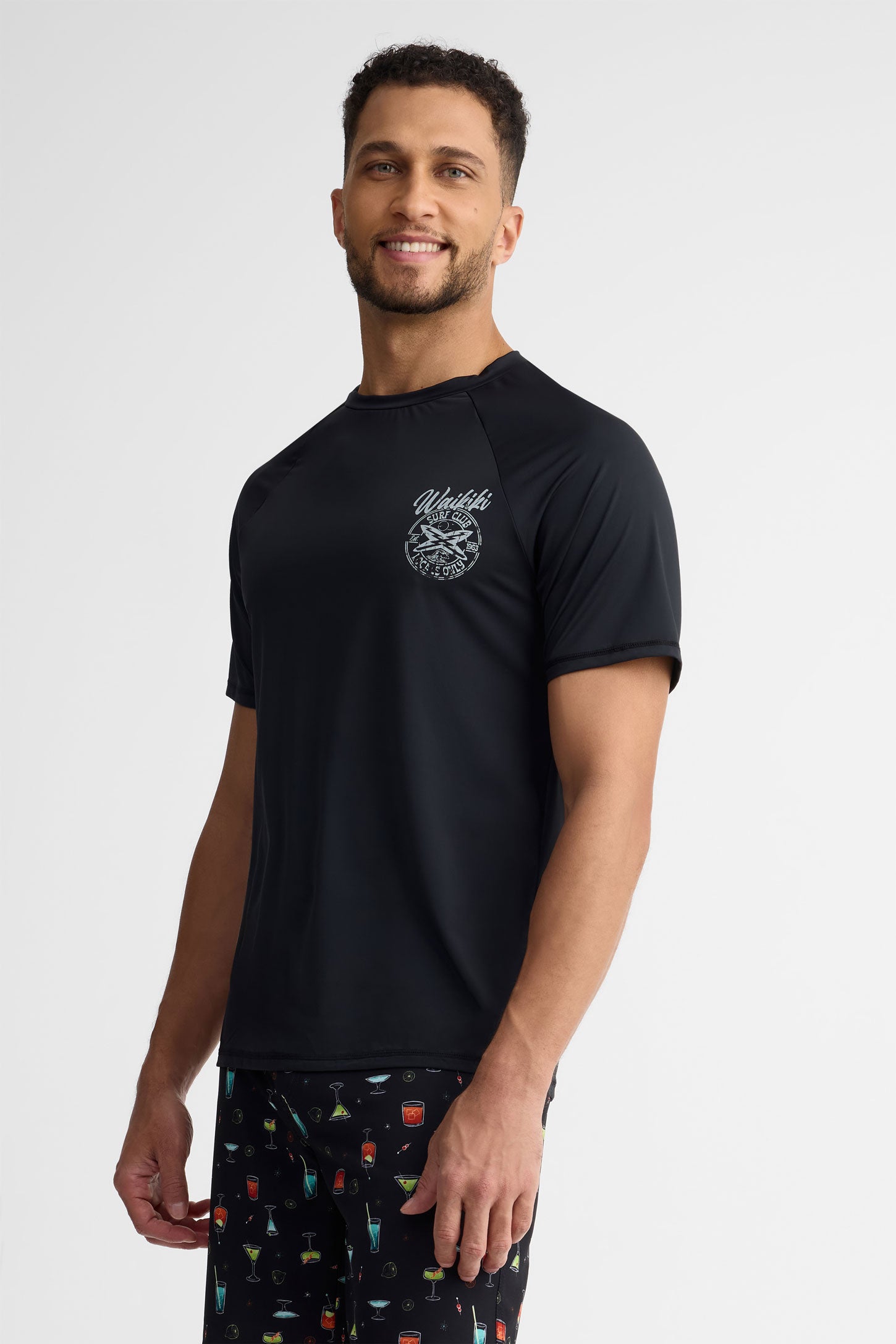 Chandail maillot de bain ''Rashguard'' - Homme && NOIR