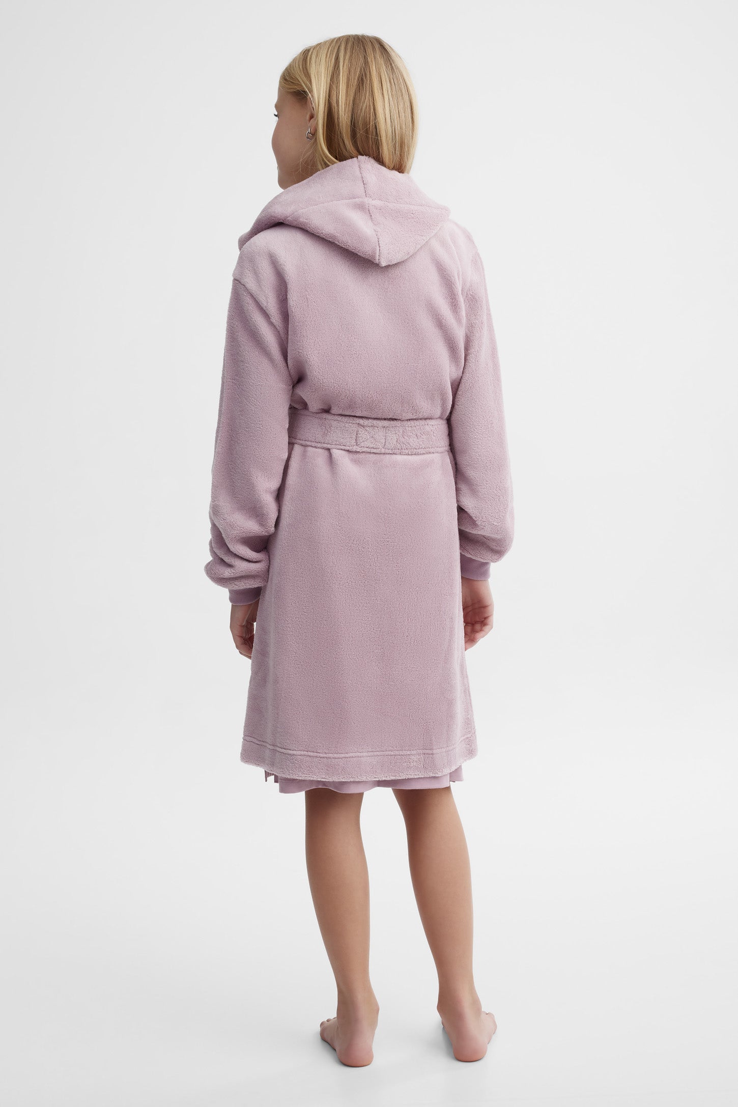 Robe de chambre à capuchon en peluche - Ado fille && MAUVE