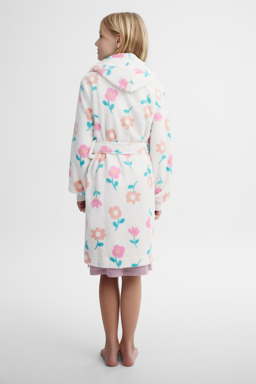 Plush hooded bathrobe Teenage girl
