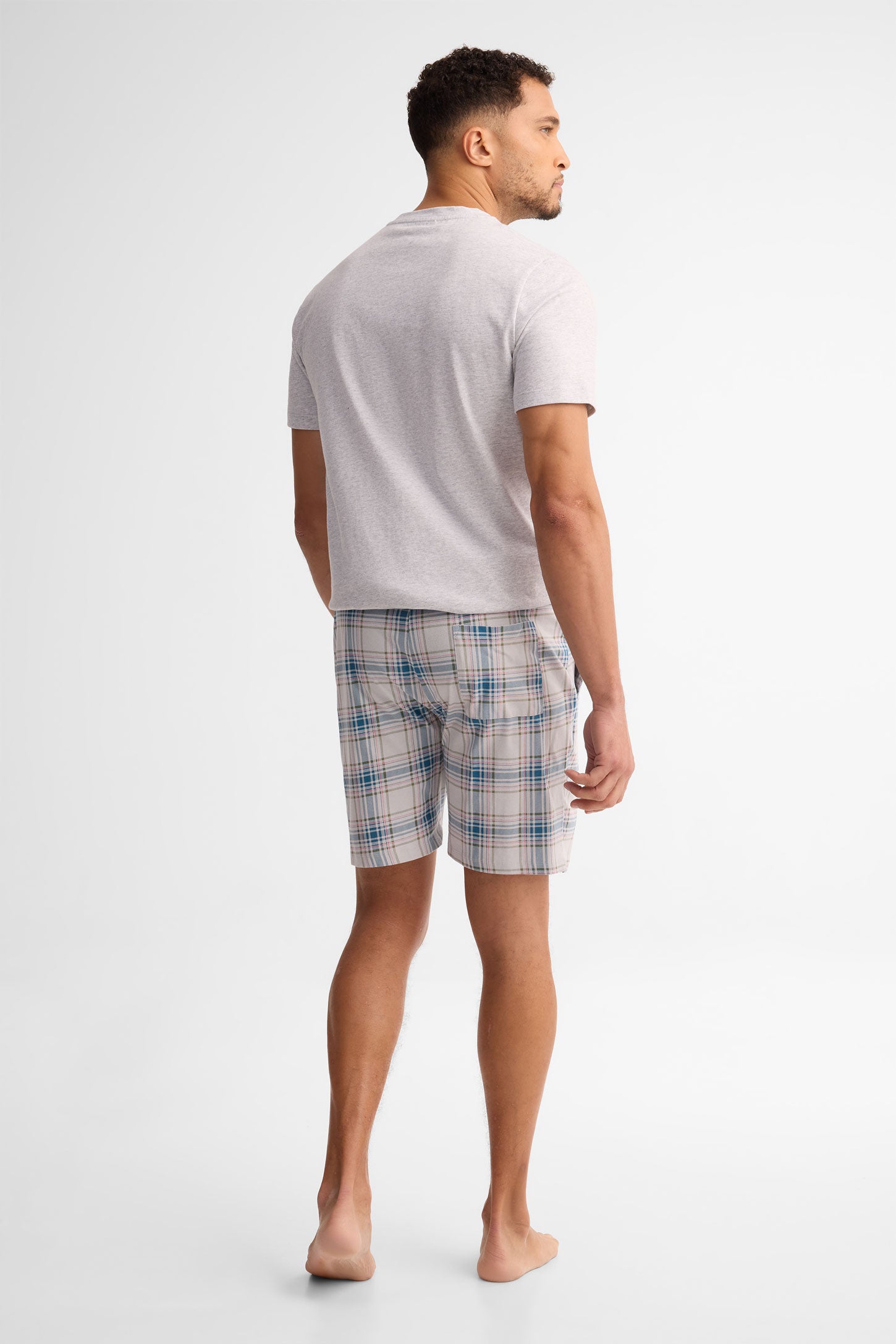 Short pyjama coton, 2/40$ - Homme && GRIS MULTI