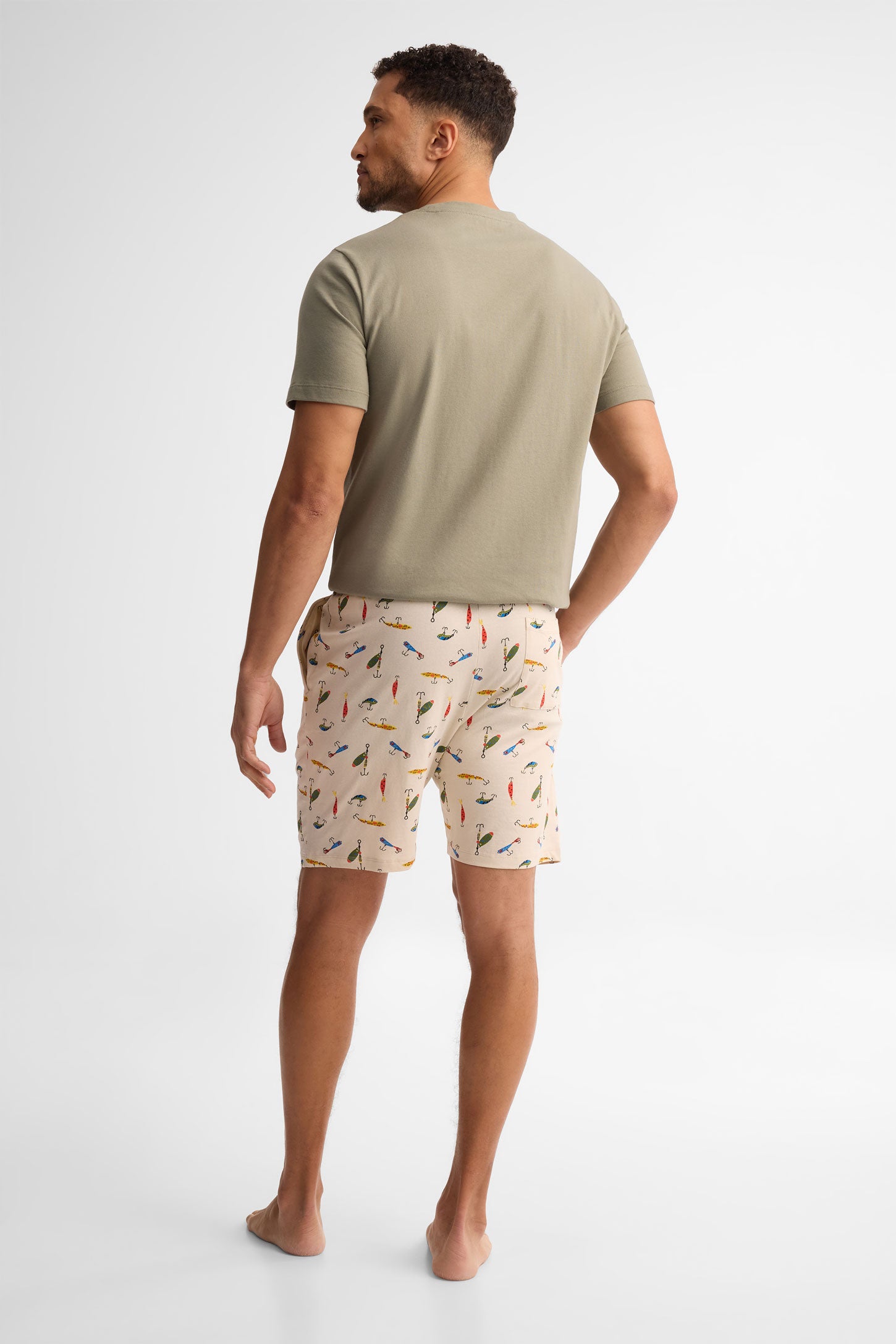 Short pyjama coton, 2/40$ - Homme && BEIGE/MULTI