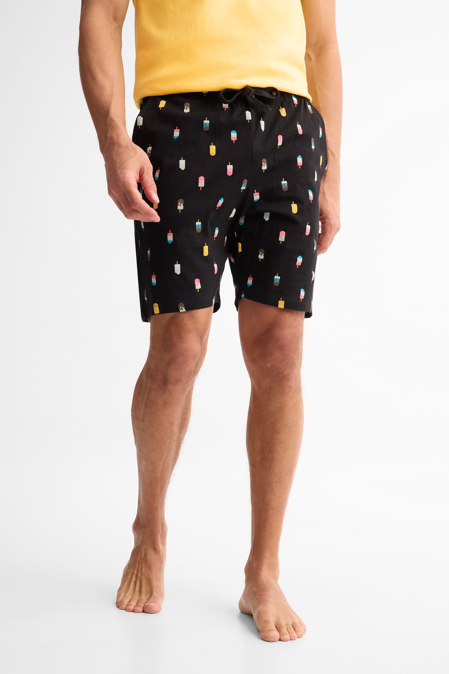 Short pyjama coton, 2/40$ - Homme && NOIR/MULTI