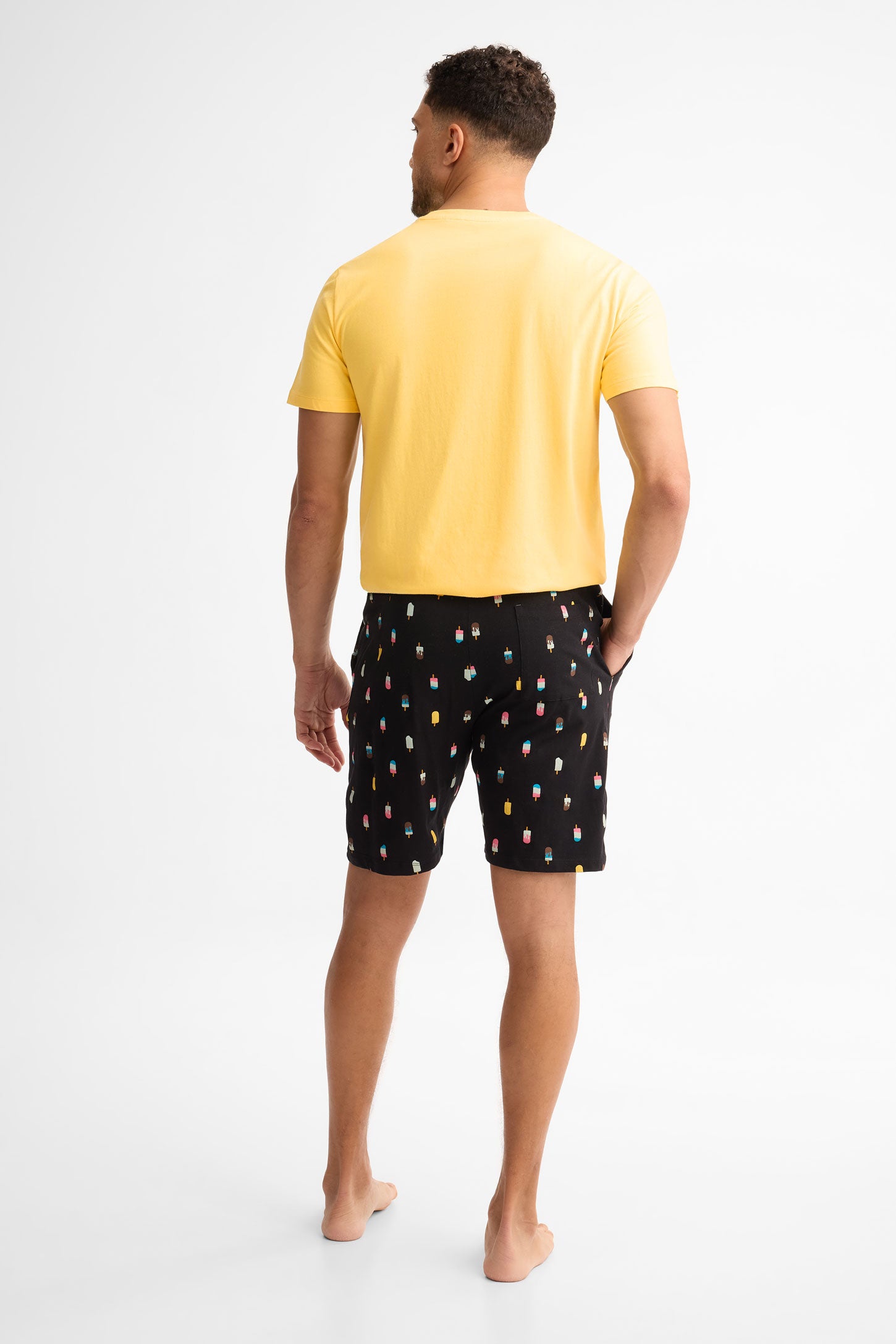 Short pyjama coton, 2/40$ - Homme && NOIR/MULTI
