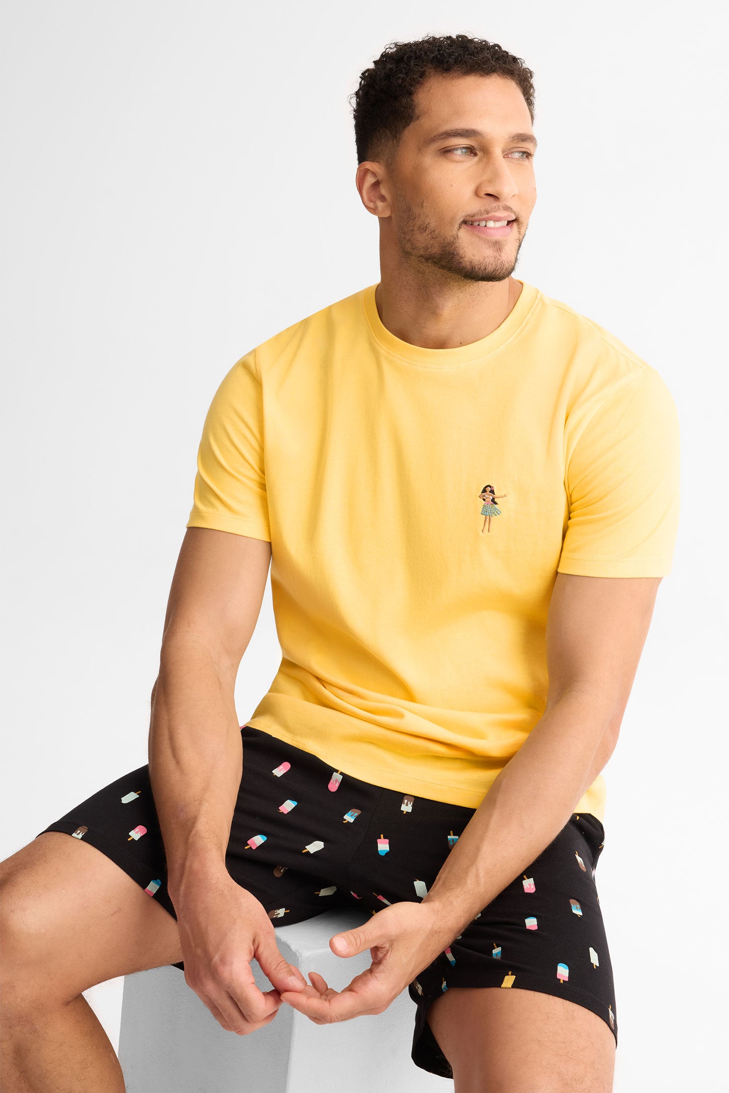 Short pyjama coton, 2/40$ - Homme && NOIR/MULTI