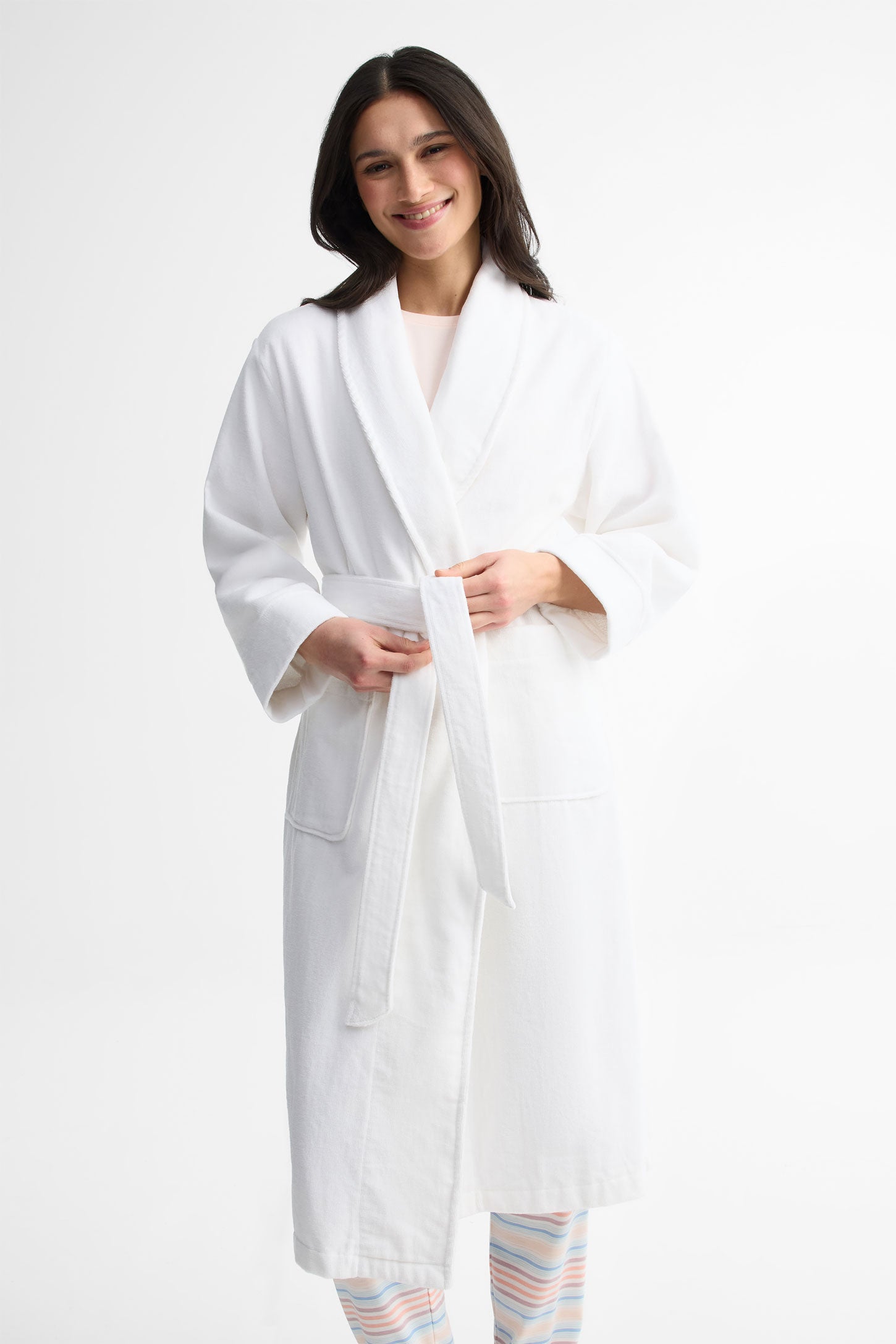 Robe de chambre coton éponge - Homme && BLANC