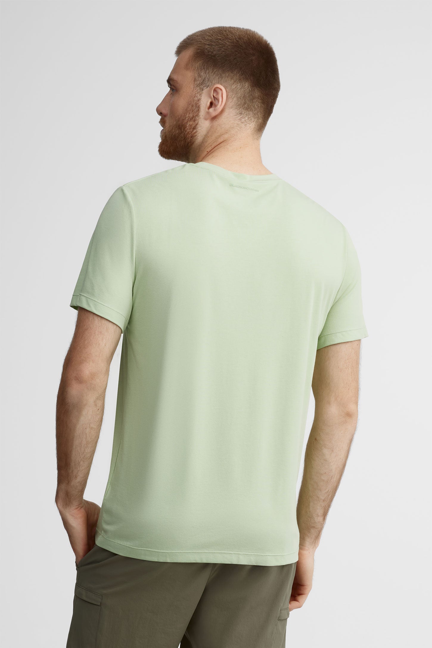 T-shirt col rond imprimé bambou - Homme && VERT