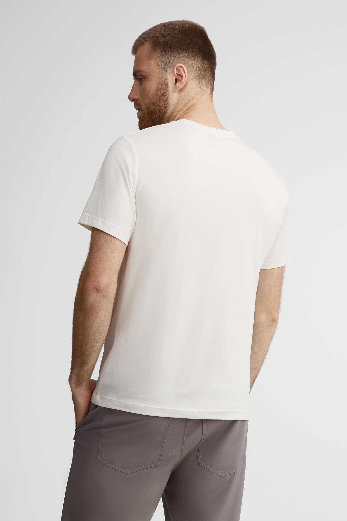 T-shirt col rond imprimé bambou - Homme && BEIGE