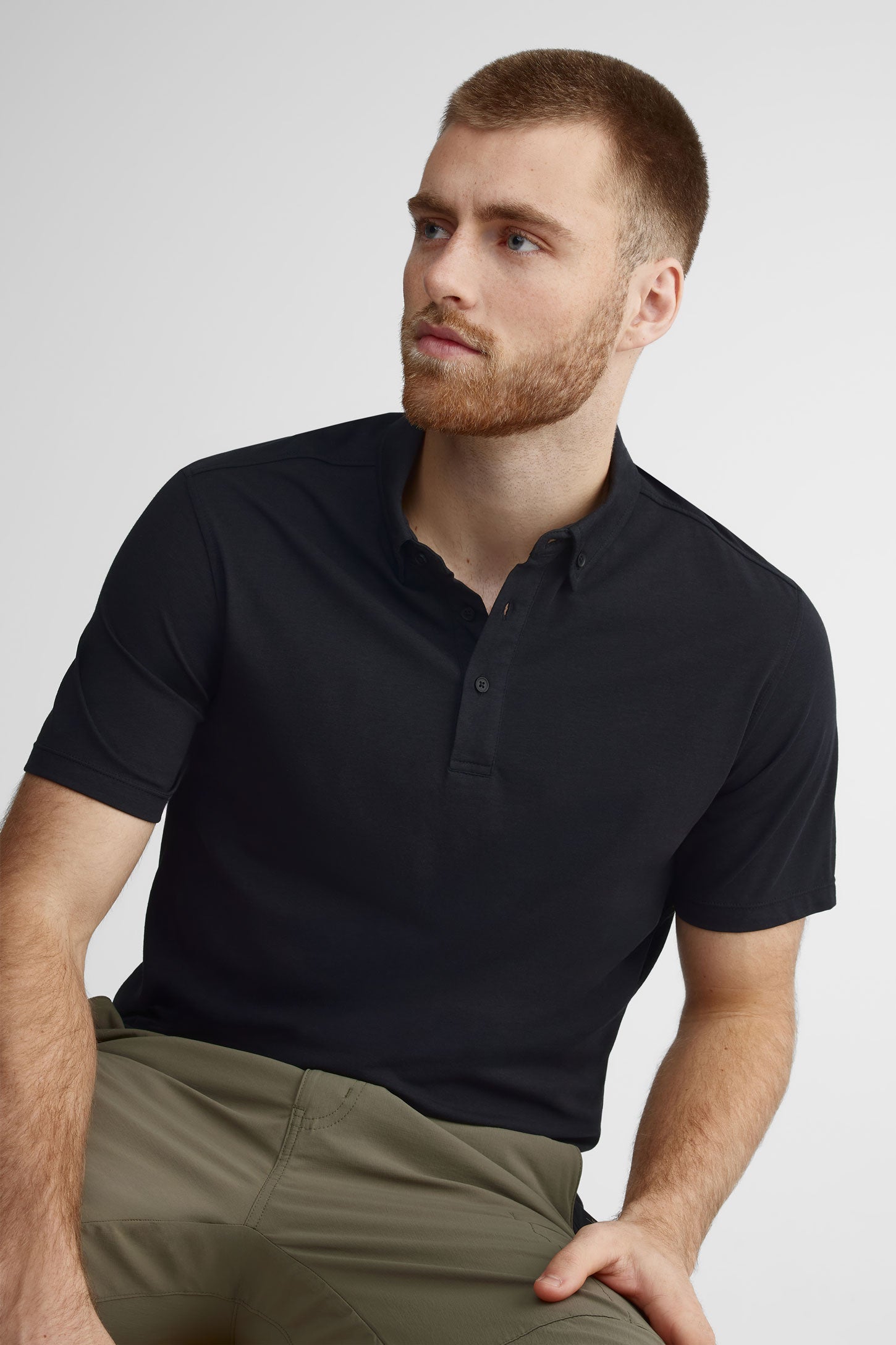 Polo manches courtes bambou BM - Homme && GRIS FONCE