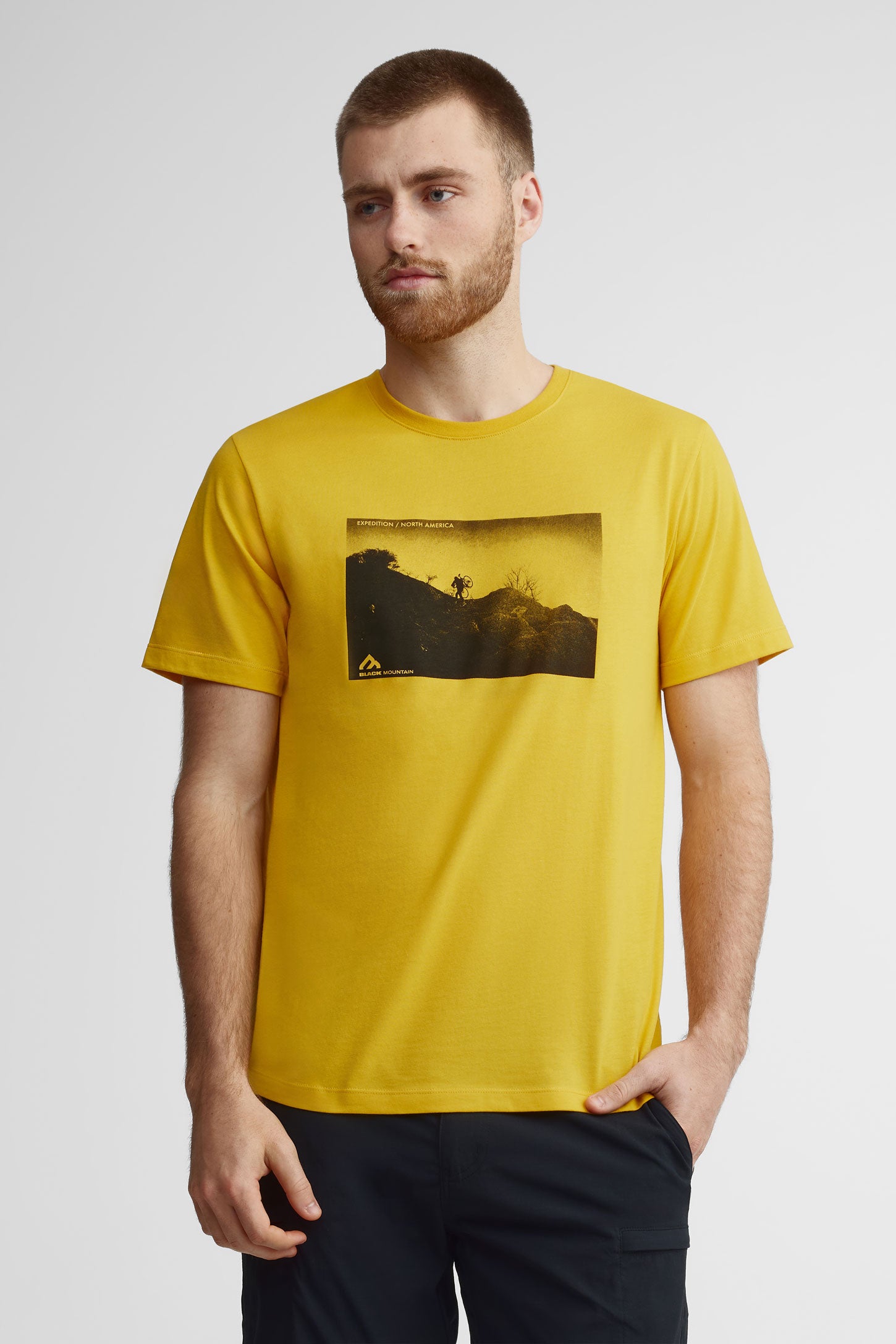 T-shirt col rond coton bio BM - Homme && JAUNE