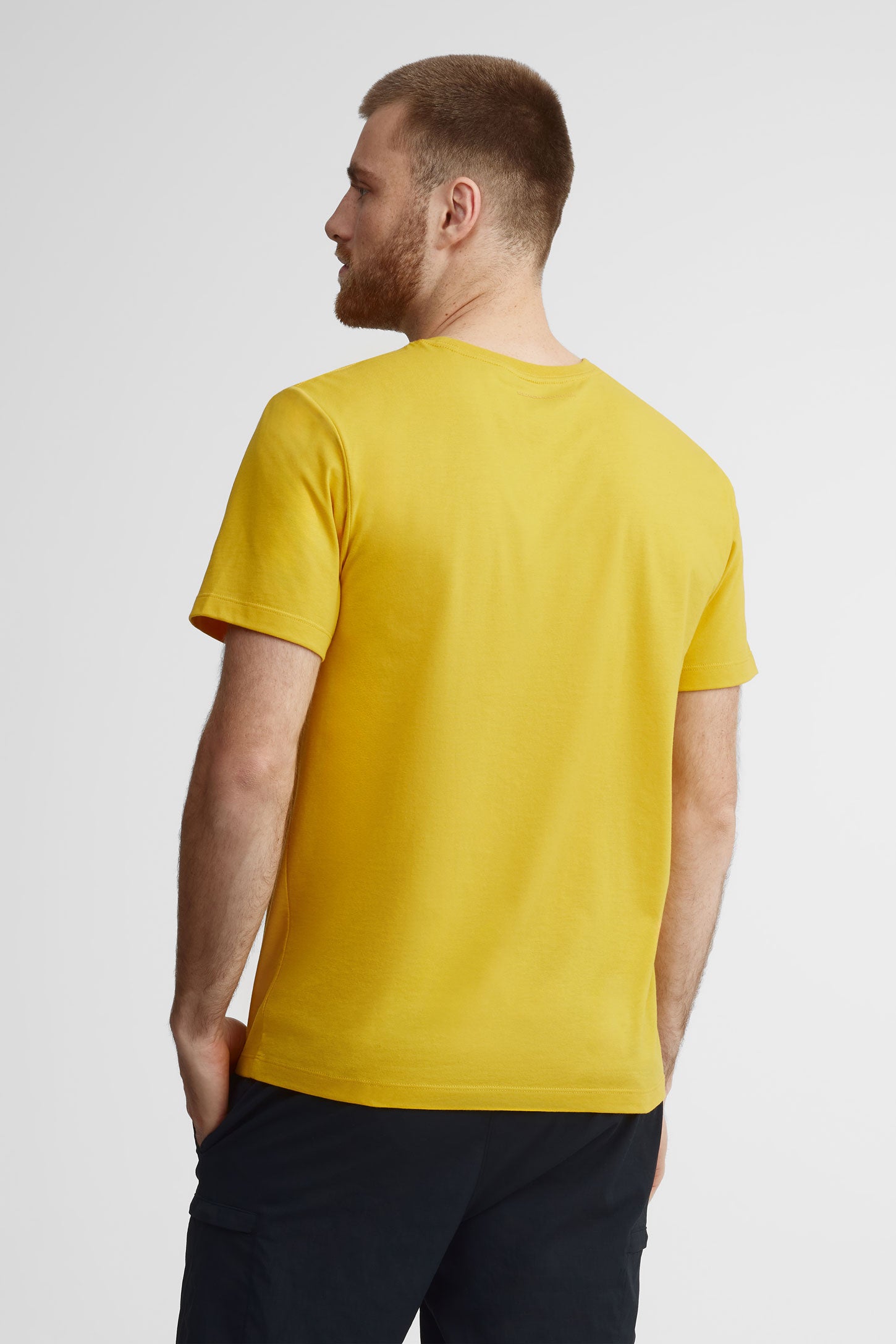 T-shirt col rond coton bio BM - Homme && JAUNE