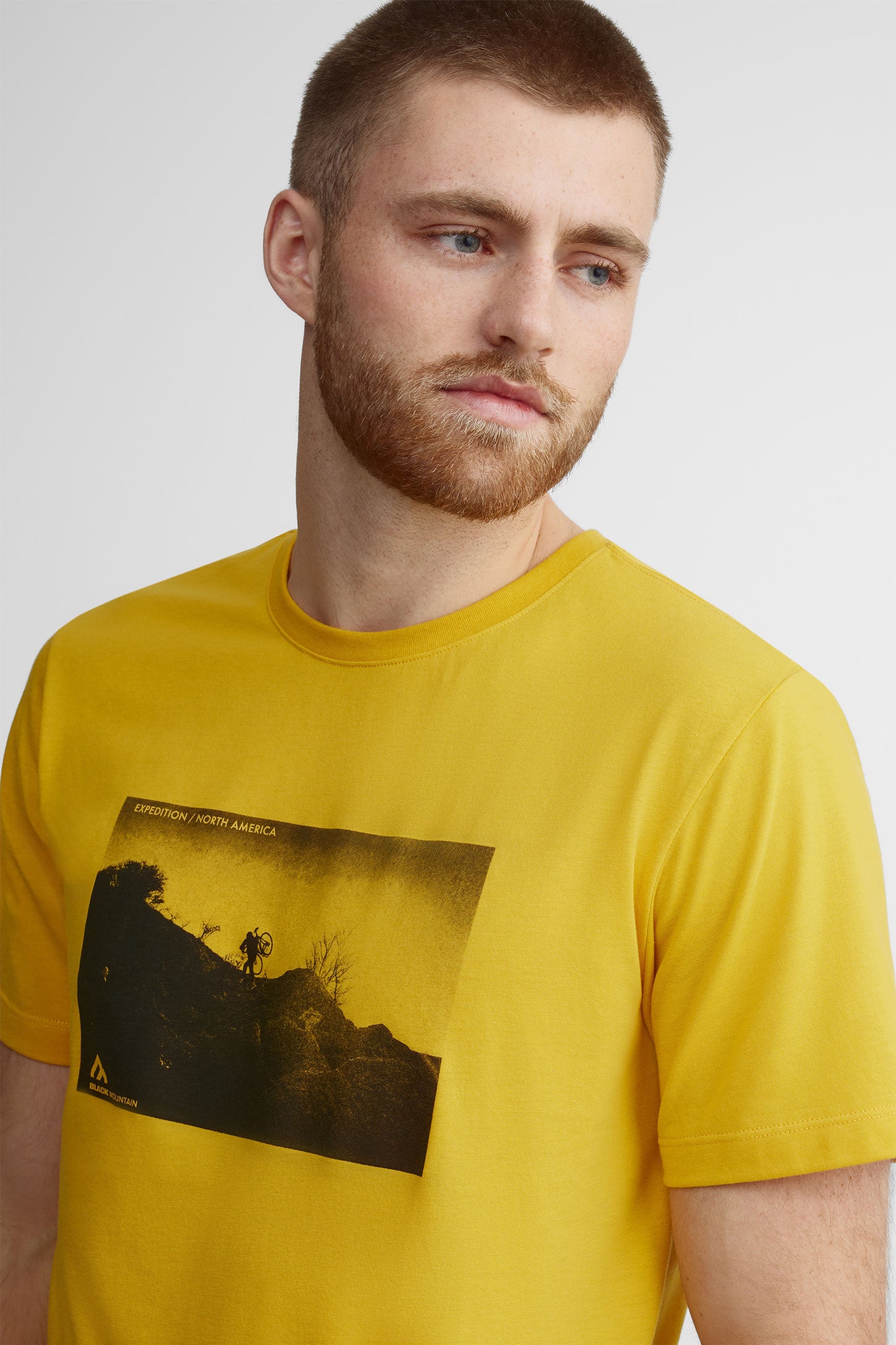 T-shirt col rond coton bio BM - Homme && JAUNE