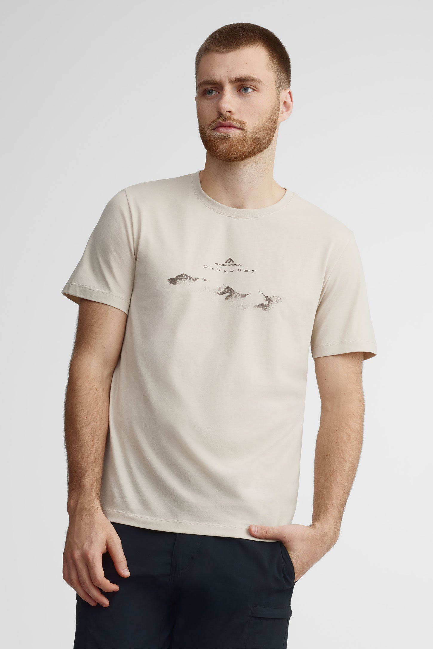 T-shirt col rond coton bio BM - Homme && BEIGE