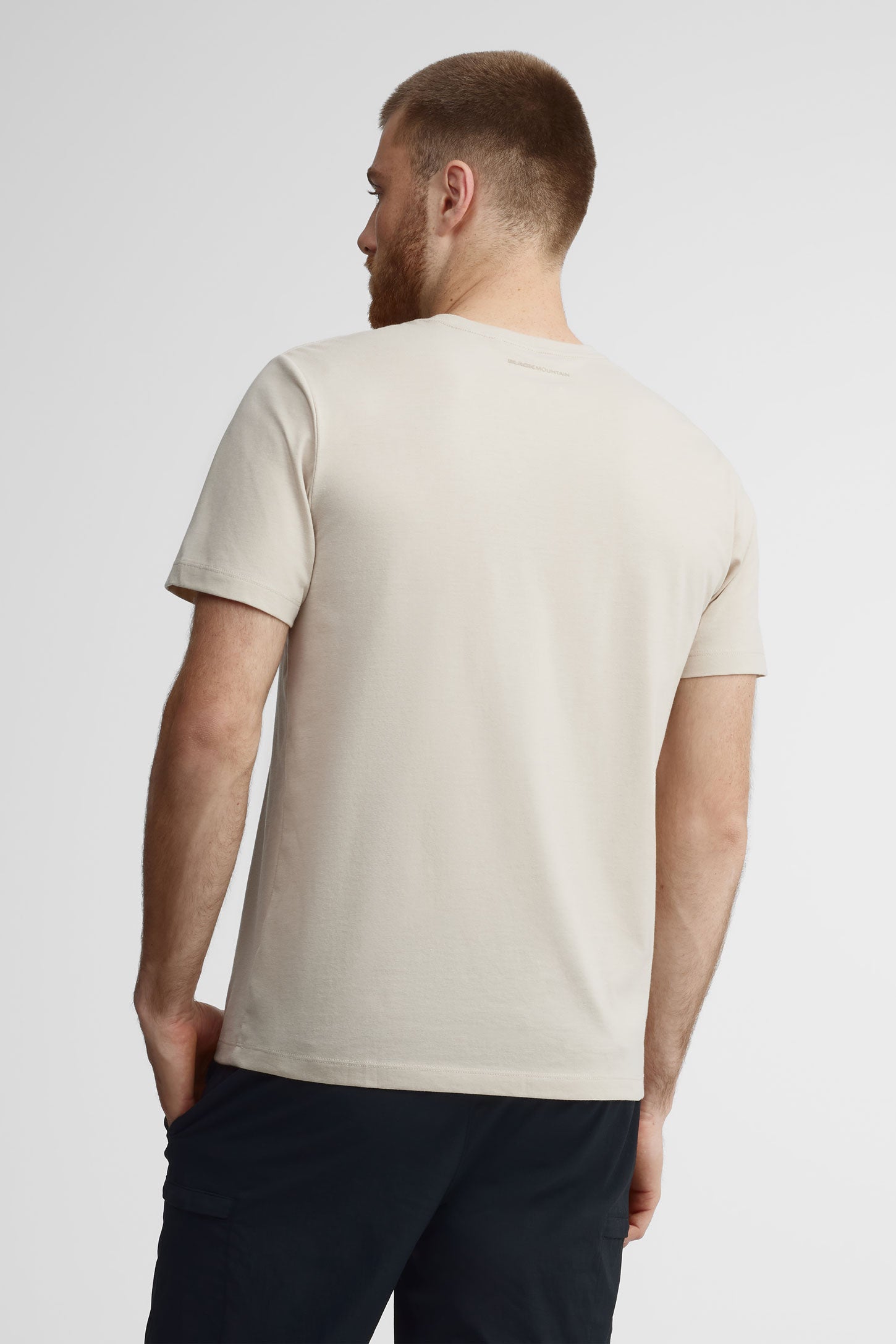 T-shirt col rond coton bio BM - Homme && BEIGE