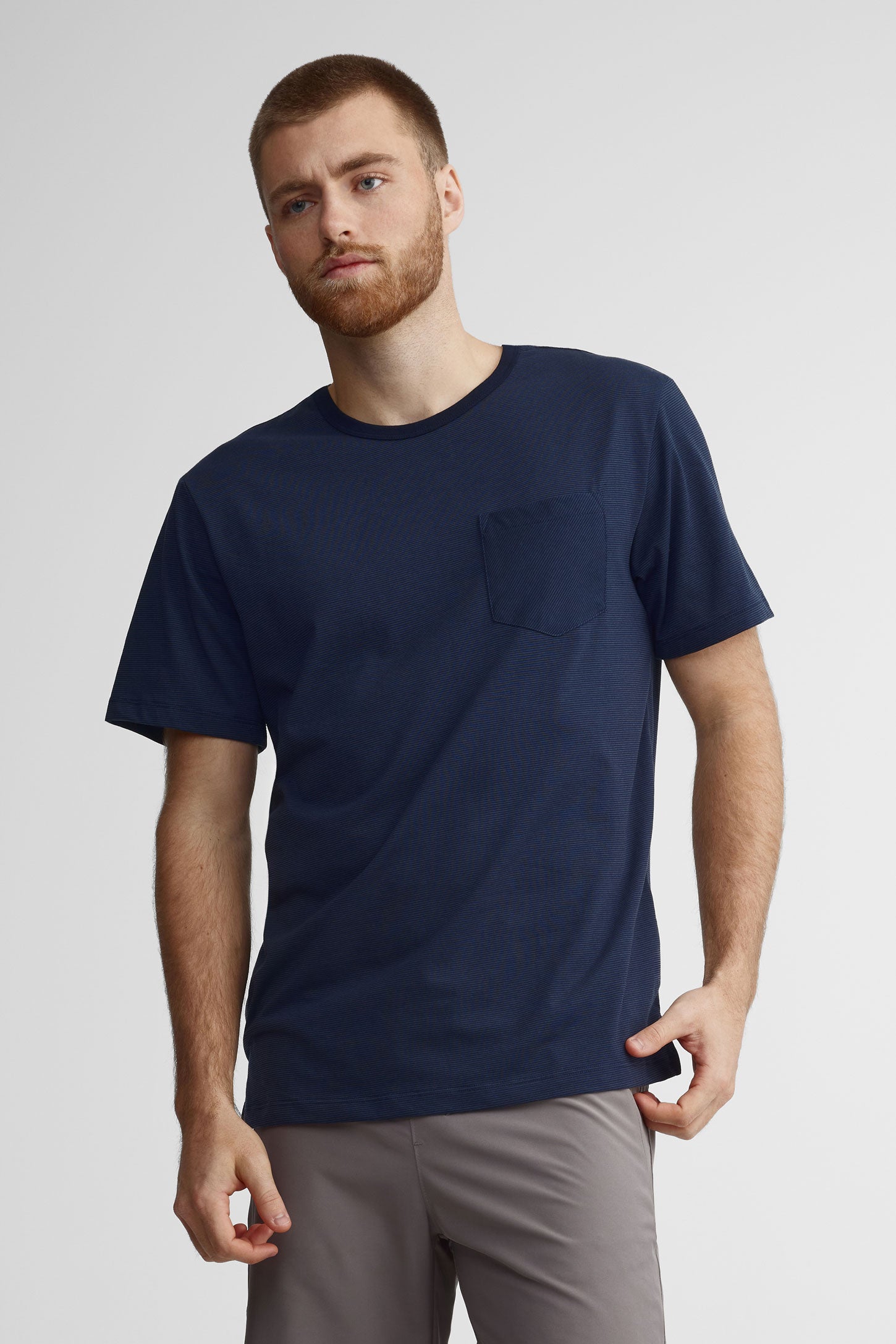 T-shirt à poche extensible 4 sens BM - Homme && BLEU FONCE