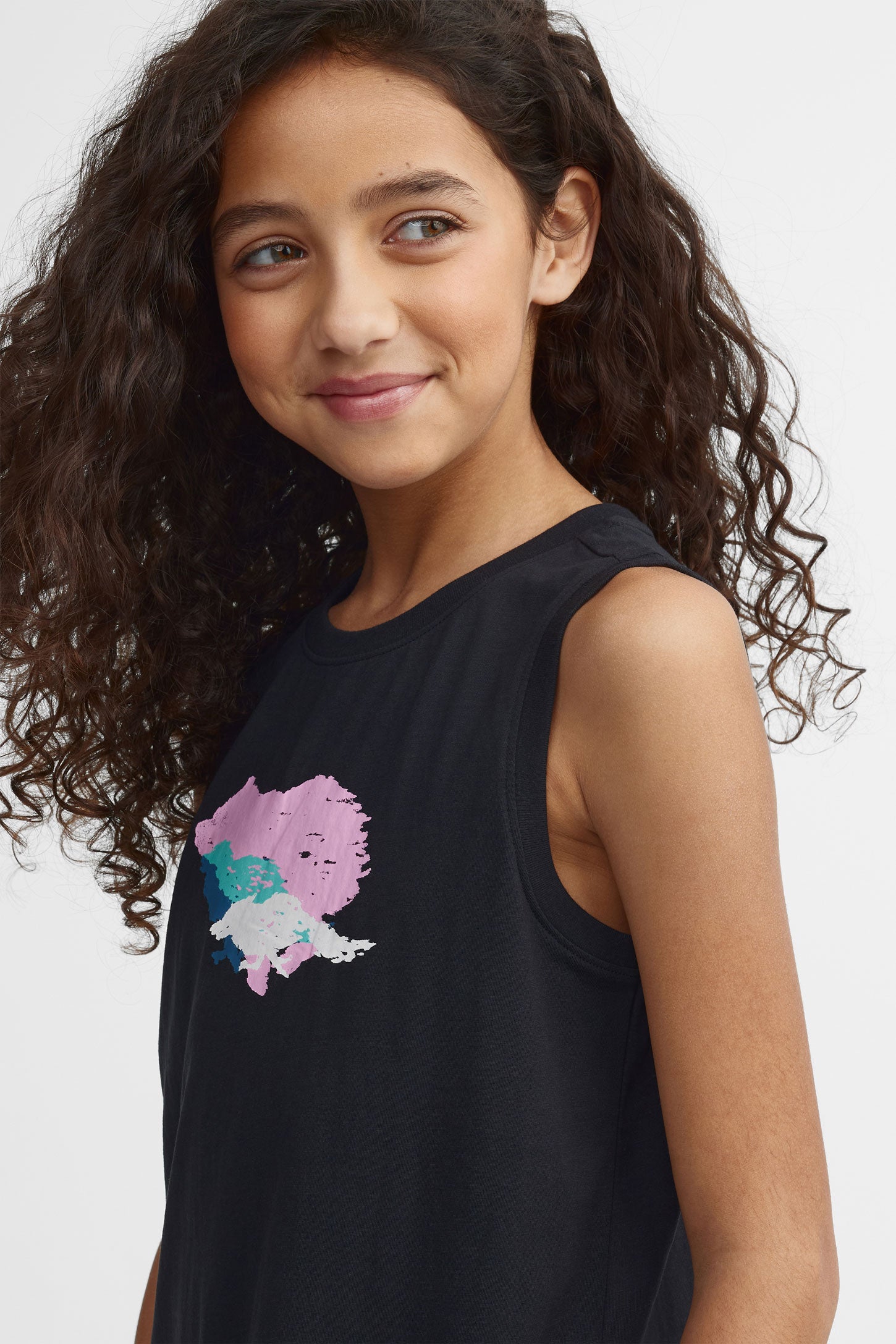 Camisole col rond coton bio - Ado fille && GRIS FONCE
