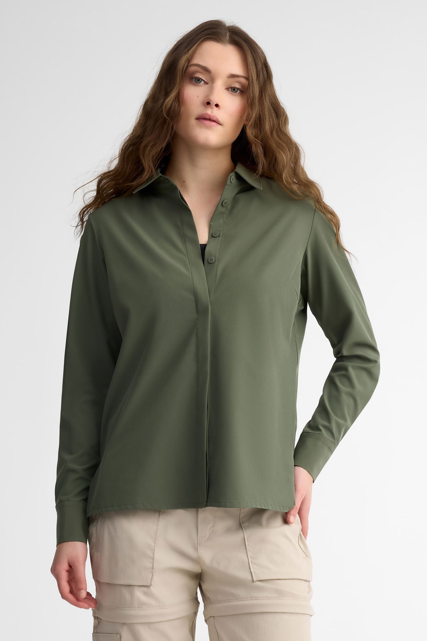 Chemise anti-froissement BM - Femme && VERT