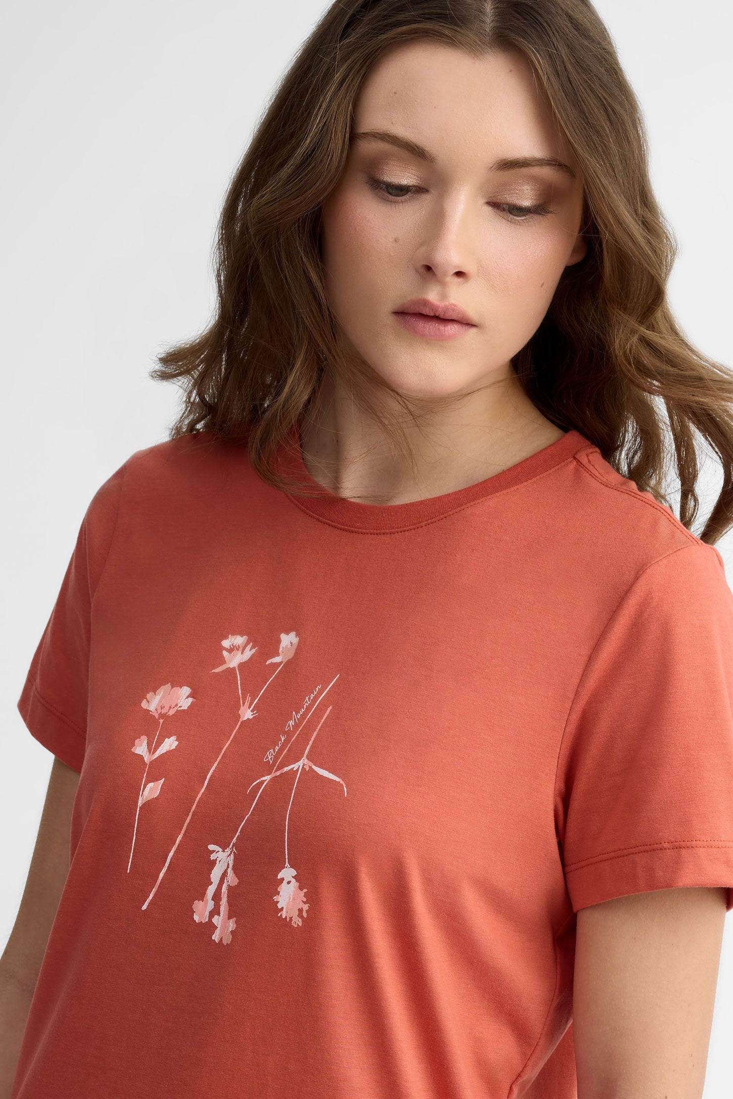 T-shirt col rond coton bio BM - Femme && ORANGE