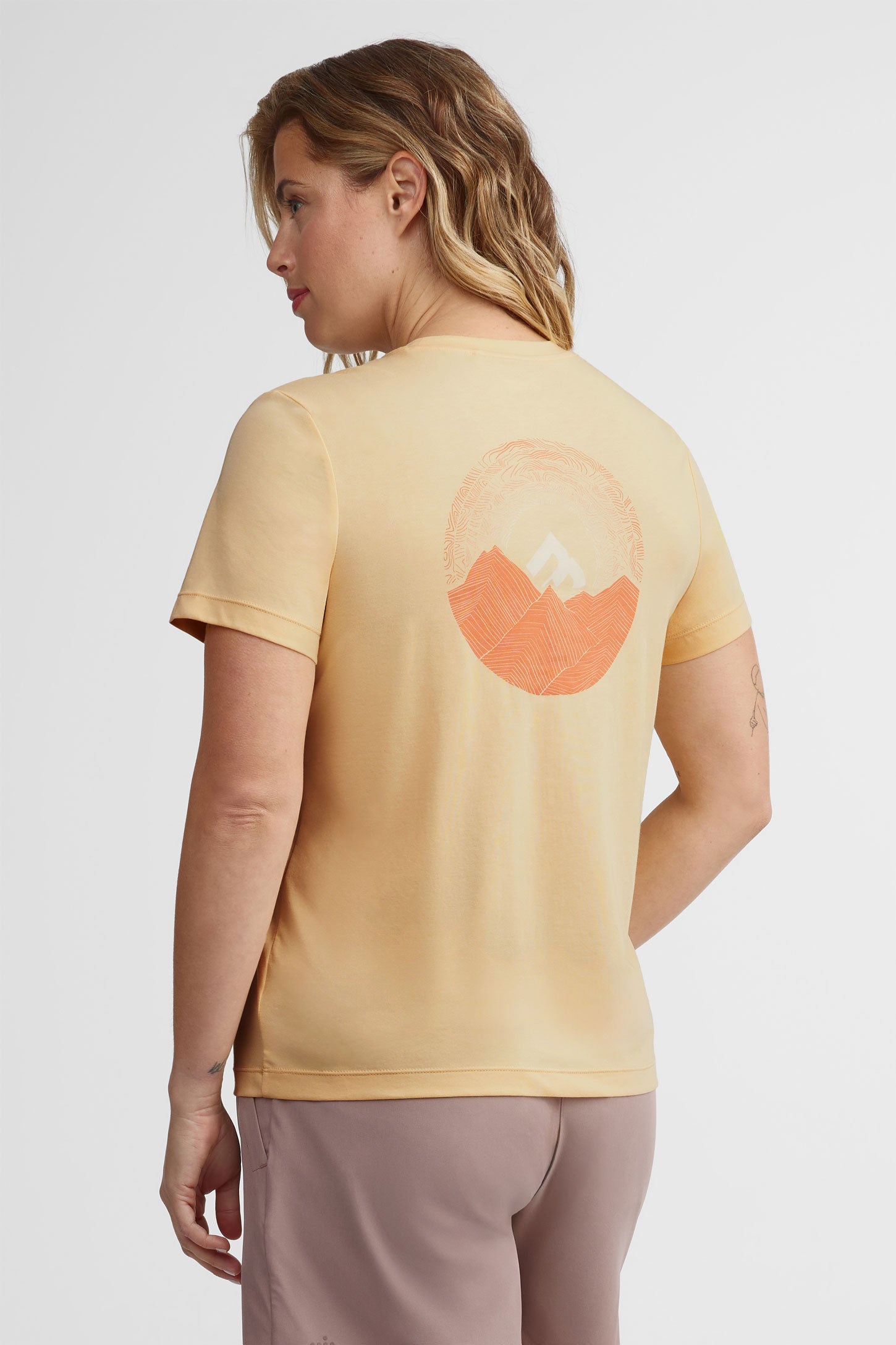T-shirt col rond coton et bambou BM - Femme && JAUNE