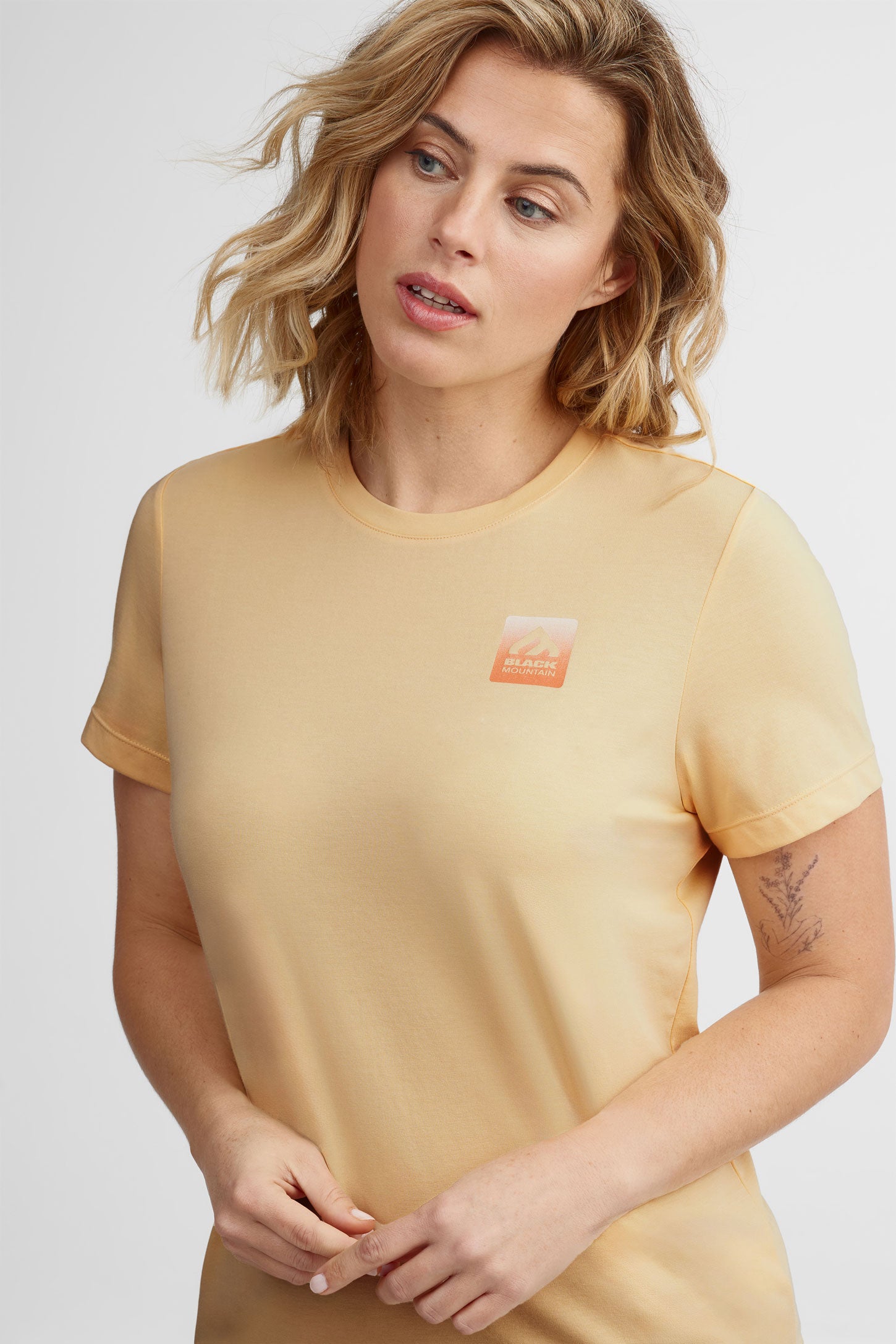T-shirt col rond coton et bambou BM - Femme && JAUNE