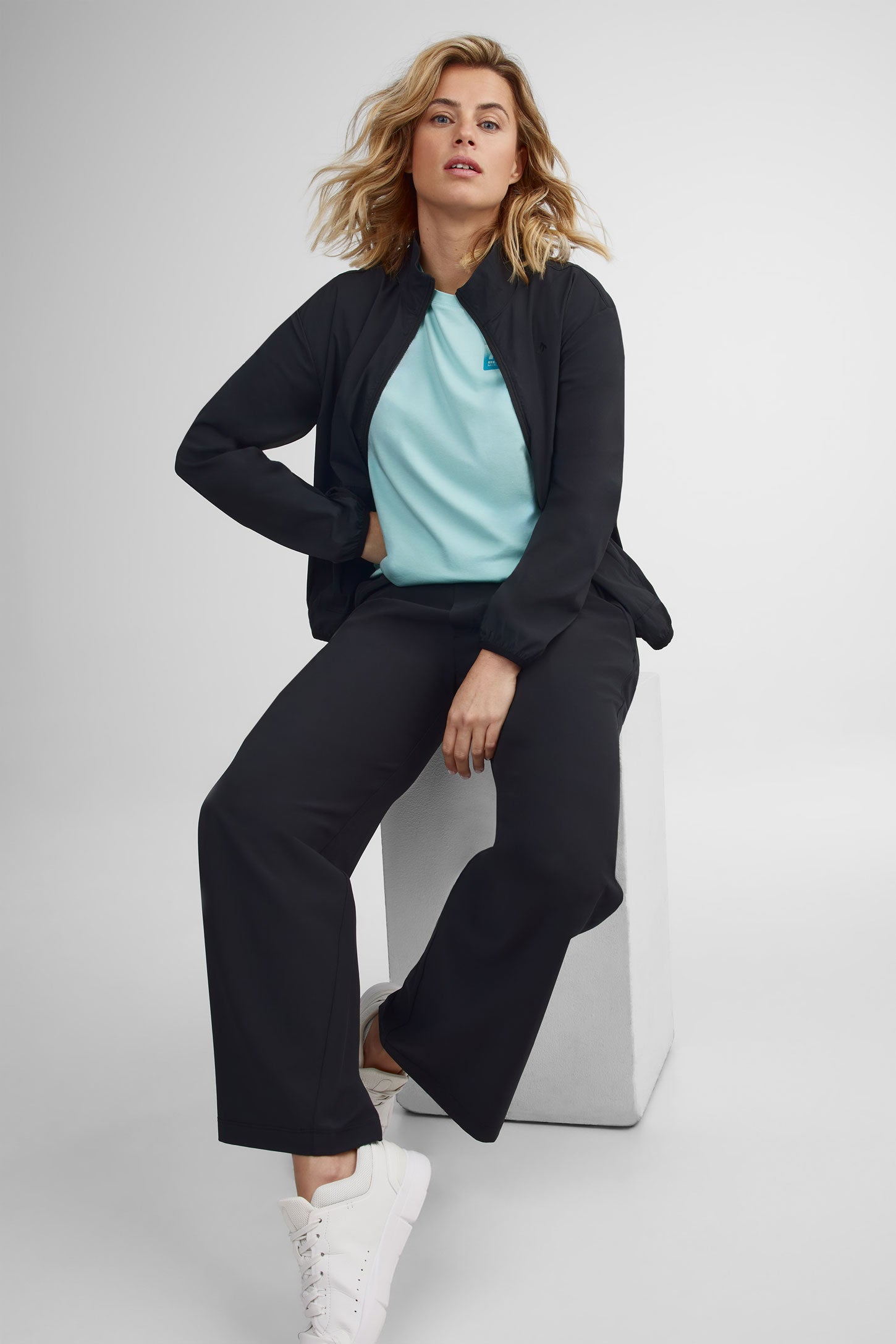 T-shirt col rond coton et bambou BM - Femme && TURQUOISE