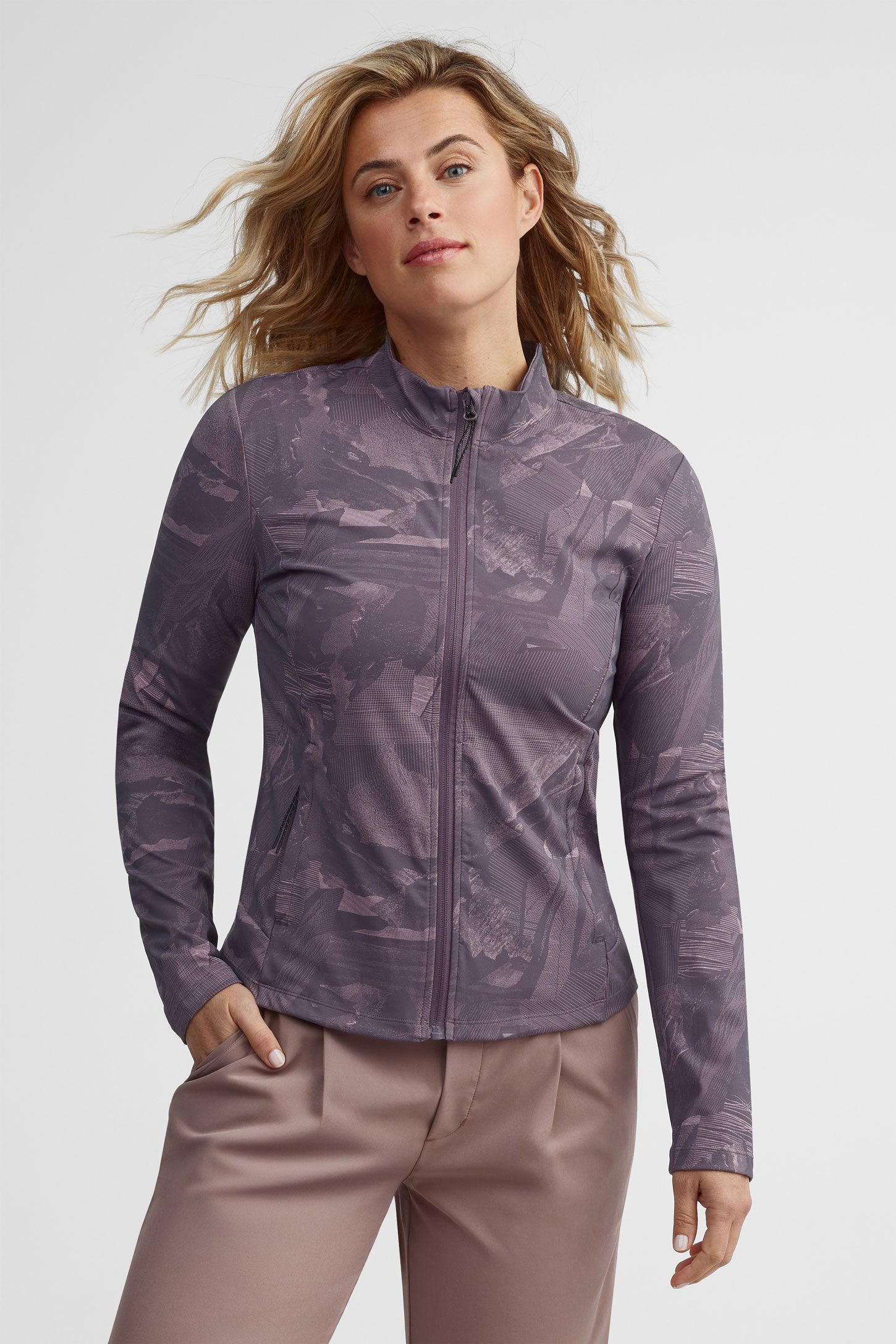 Veste col montant compression BM - Femme && GRIS MULTI