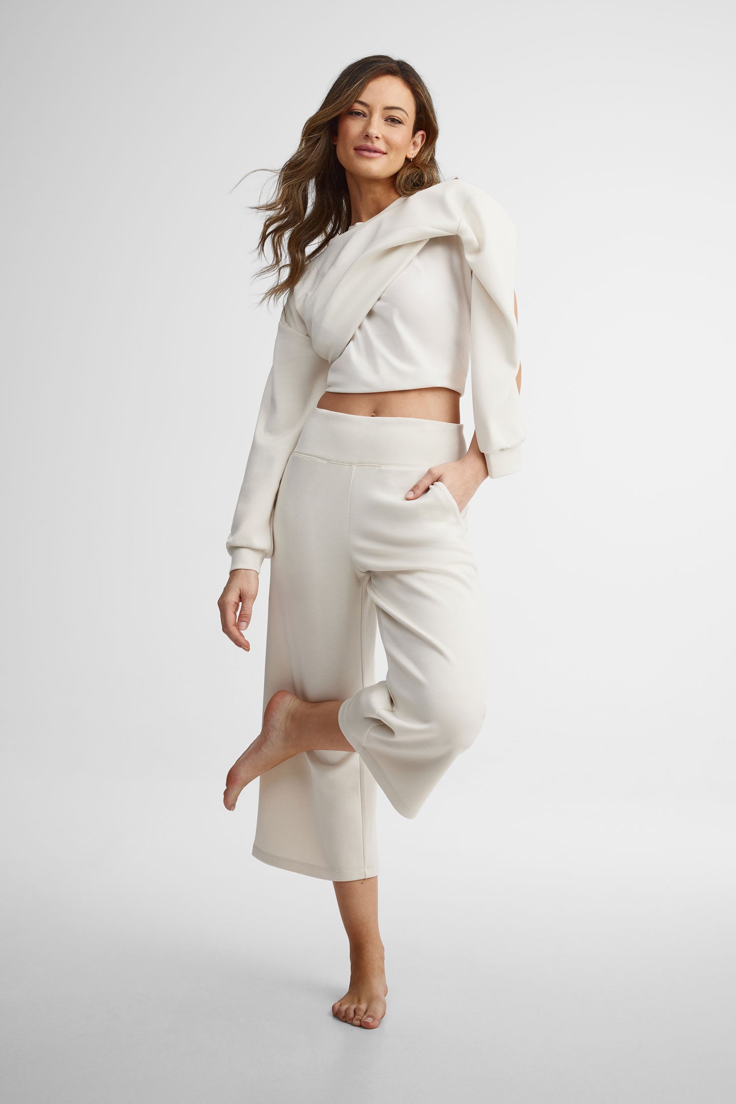 Chandail col rond modal - Femme && BEIGE