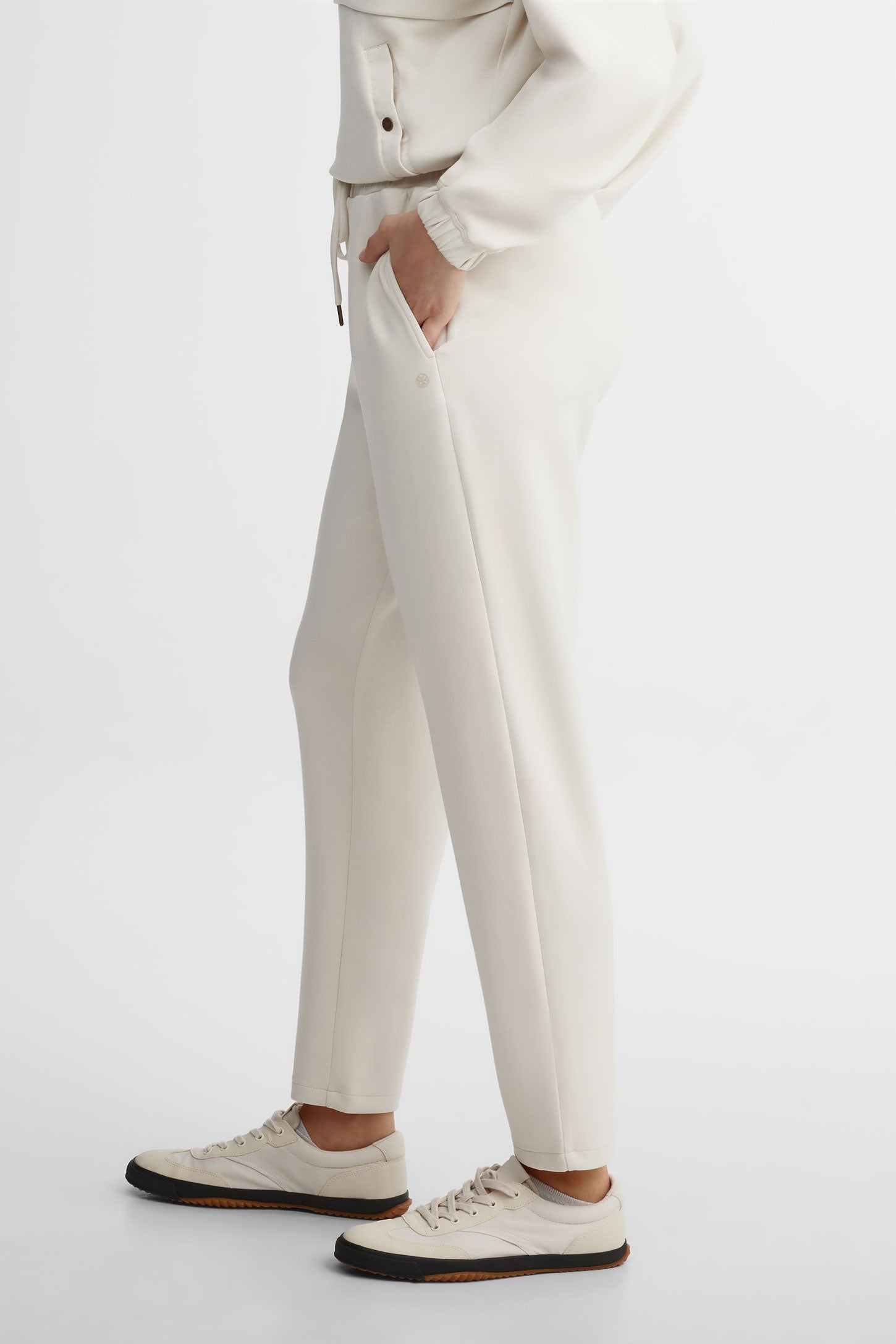 Pantalon taille haute jambe fuselés modal - Femme && BEIGE