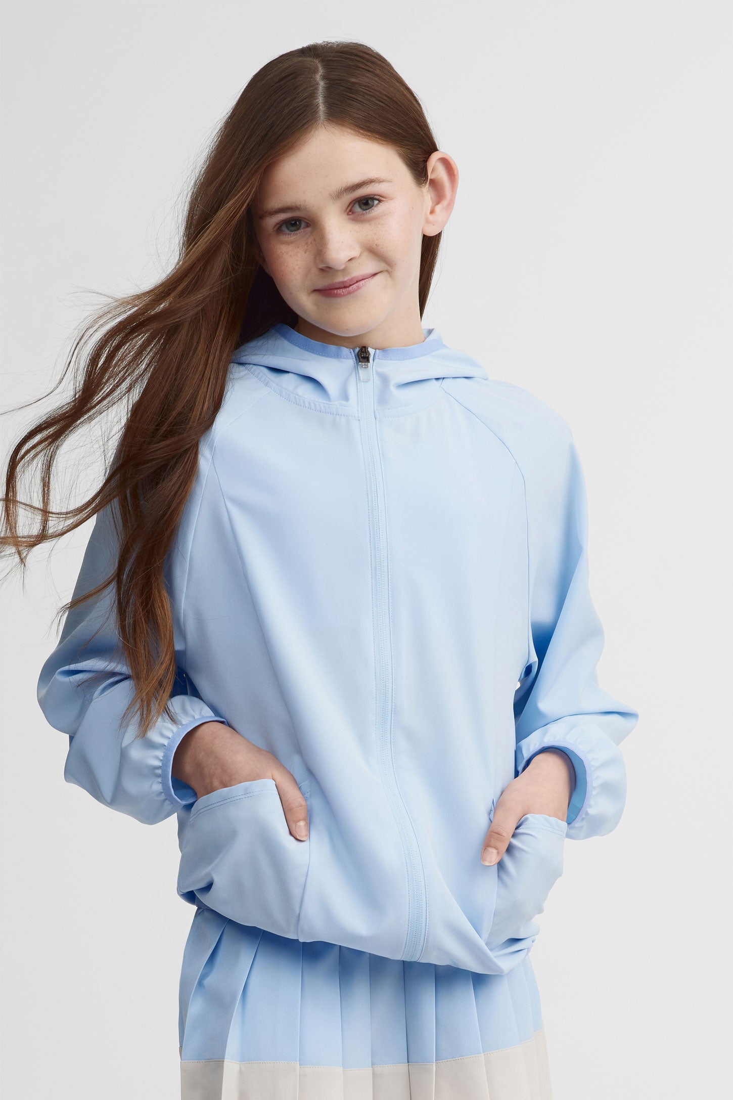 Veste à capuchon extensible 4 sens - Ado fille && BLEU