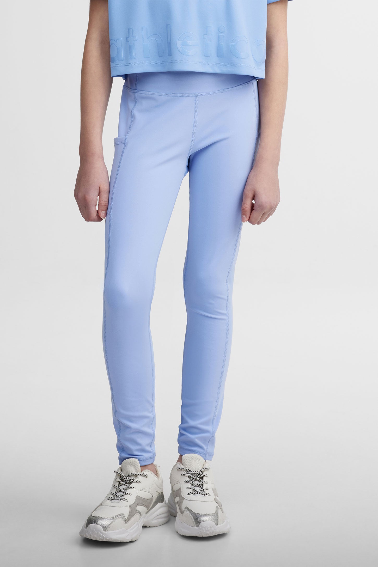Legging athlétique taille haute - Ado fille && BLEU