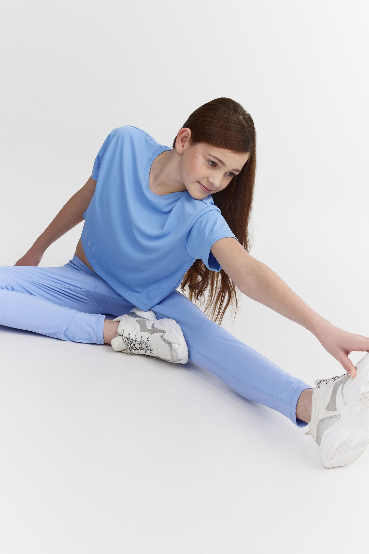 Legging athlétique taille haute - Ado fille && BLEU
