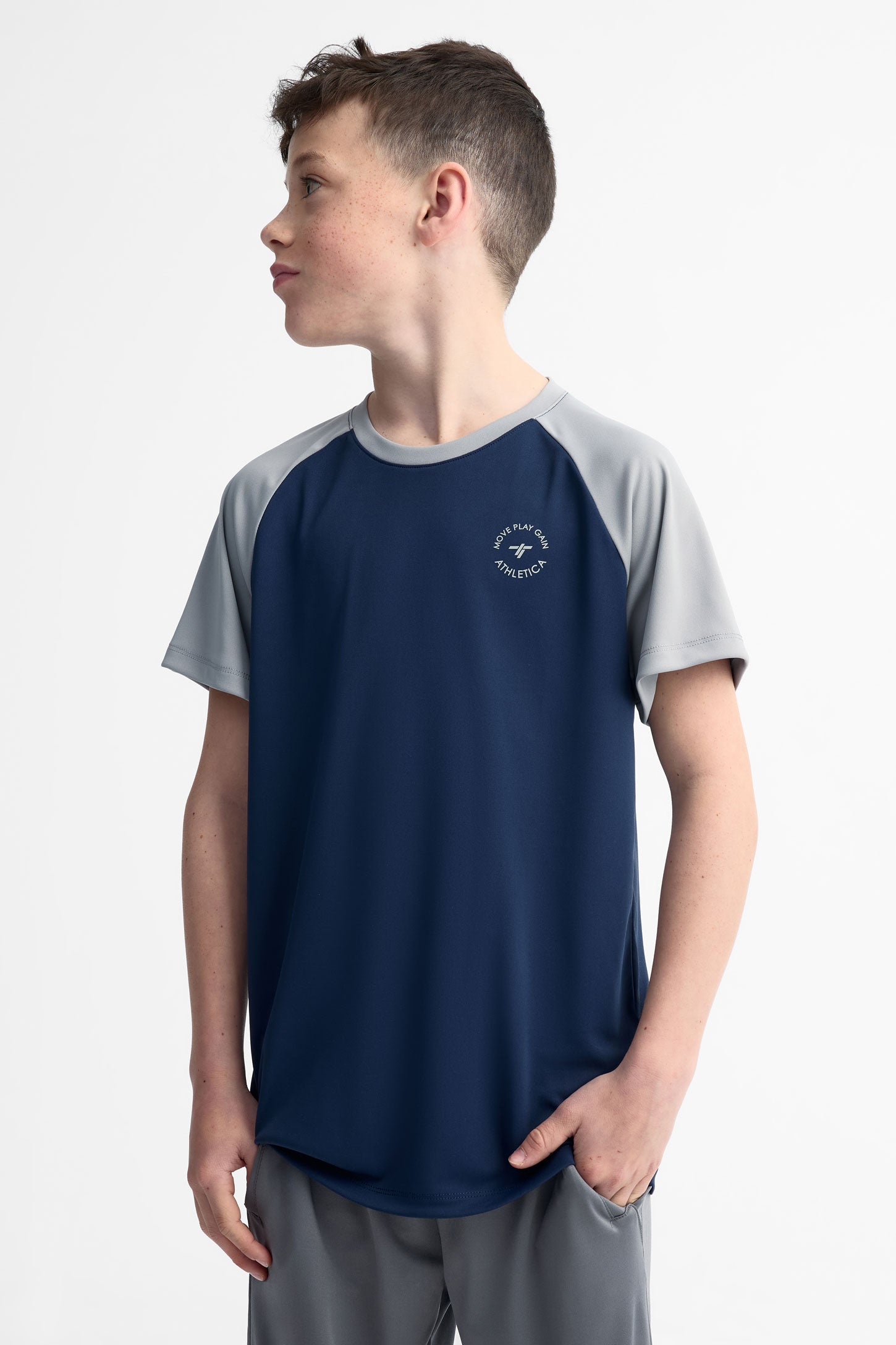 T-shirt athlétique - Ado garçon && BLEU MARINE