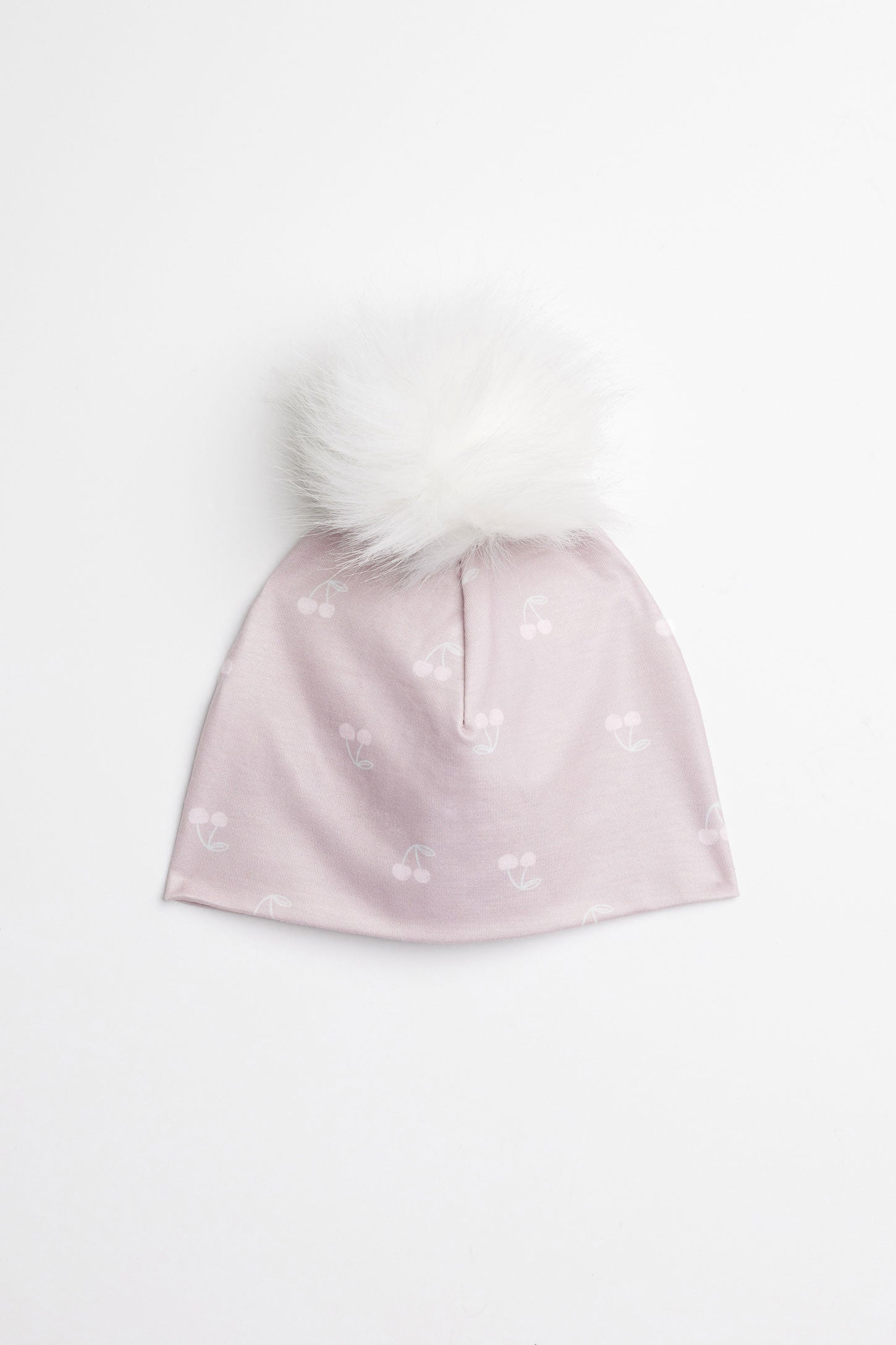 Tuque doublée à pompon fausse fourrure - Enfant fille && MAUVE