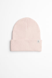 Tuque à revers tricot côtelé - Enfant fille && ROSE 