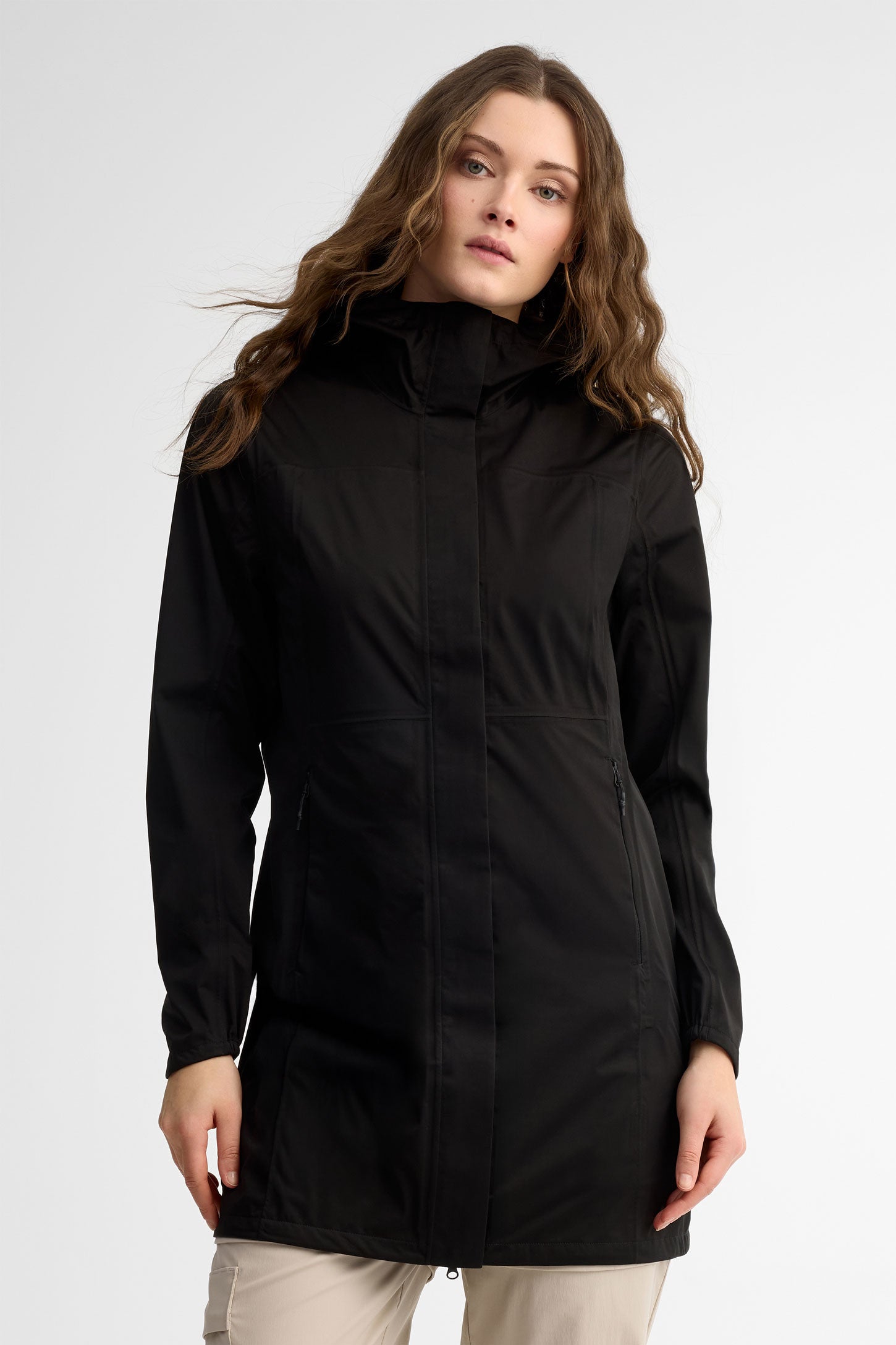 Manteau long imperméable BM - Femme && NOIR