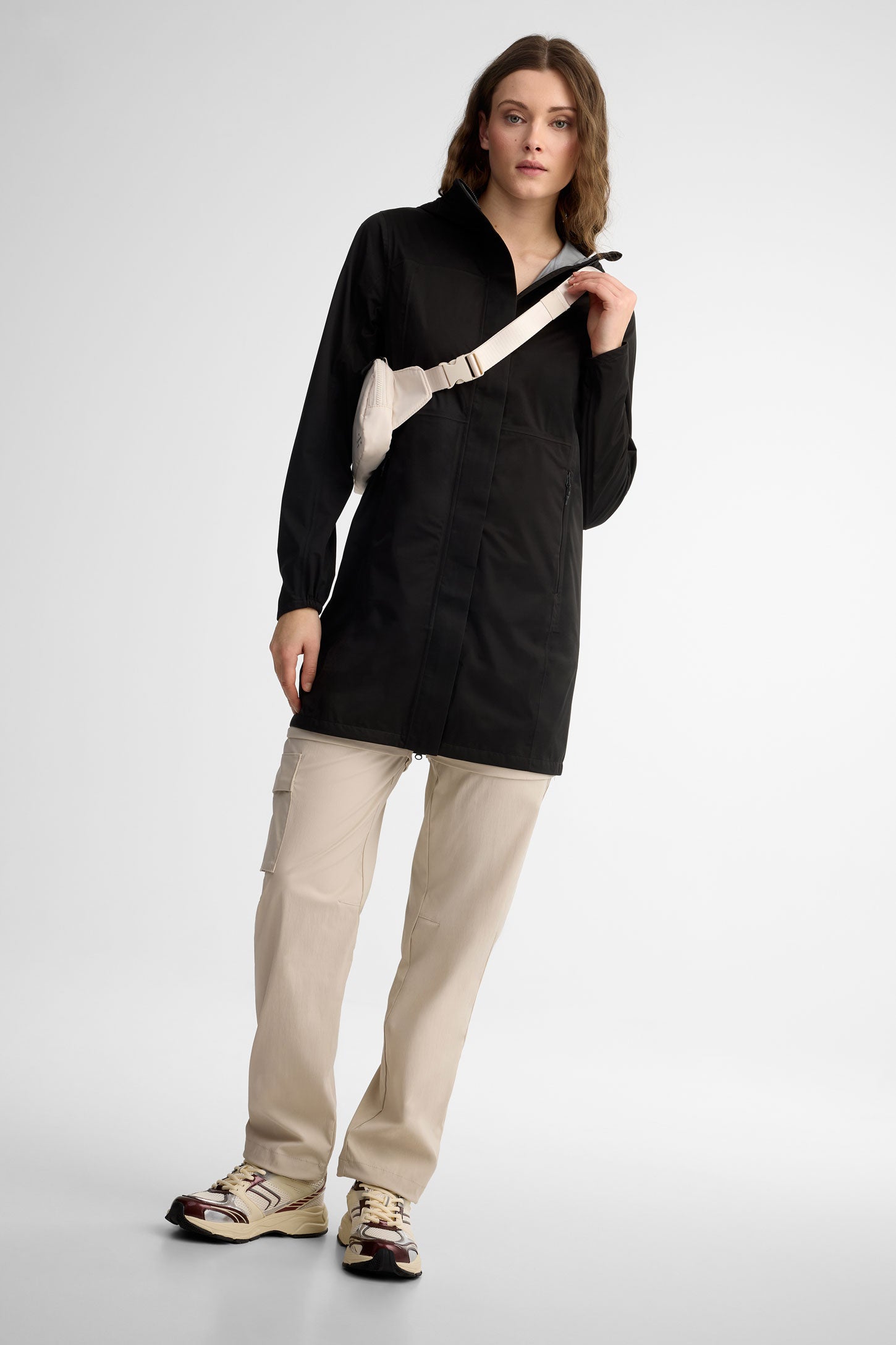 Manteau long imperméable BM - Femme && NOIR
