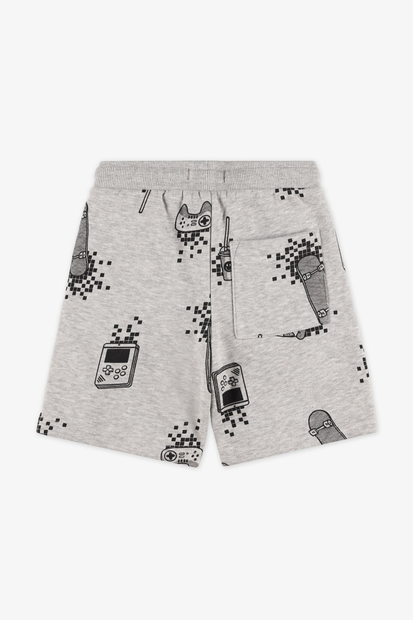 Short coton ouaté imprimé - Enfant garçon && GRIS MIXTE