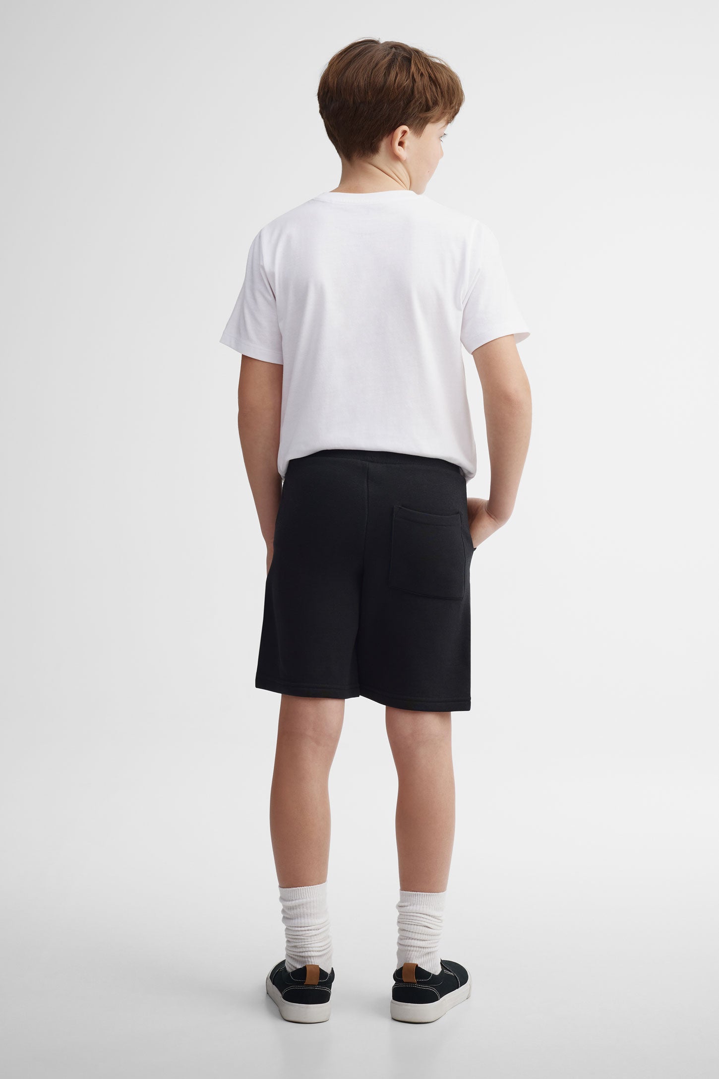 Bermuda en coton ouaté - Ado garçon && NOIR