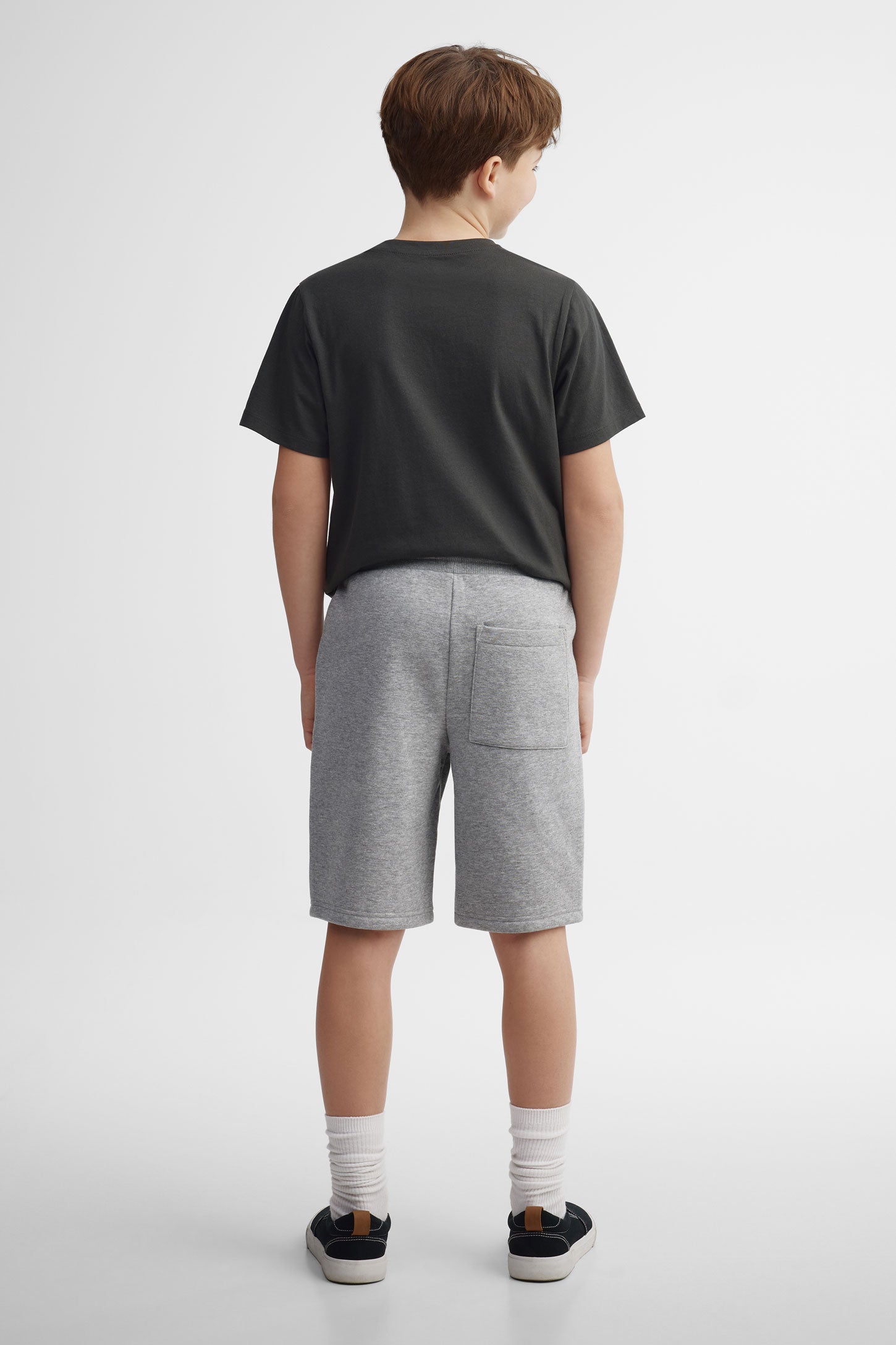 Bermuda en coton ouaté - Ado garçon && GRIS MIXTE