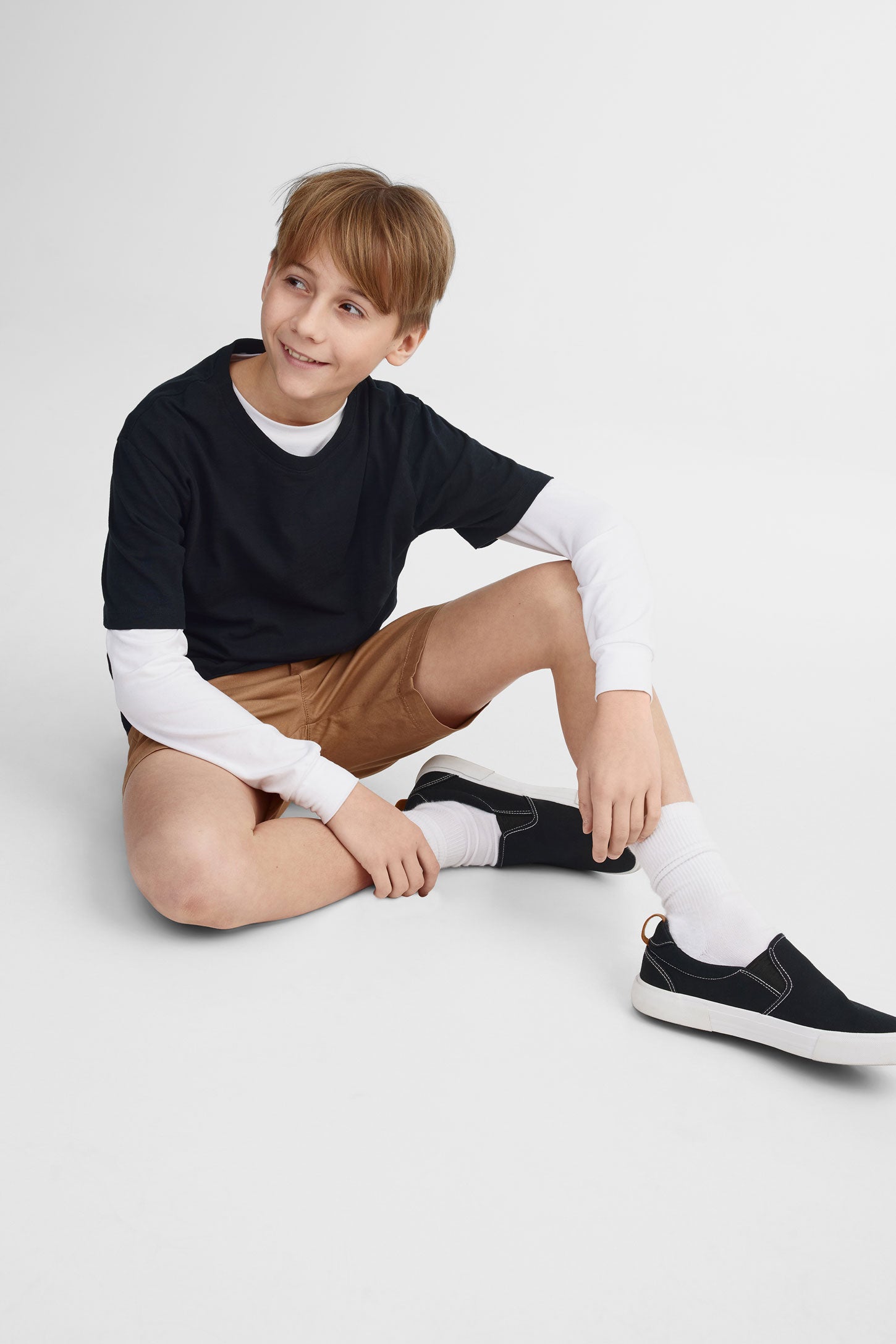 Short bermuda en twill - Ado garçon && BRUN FONCE