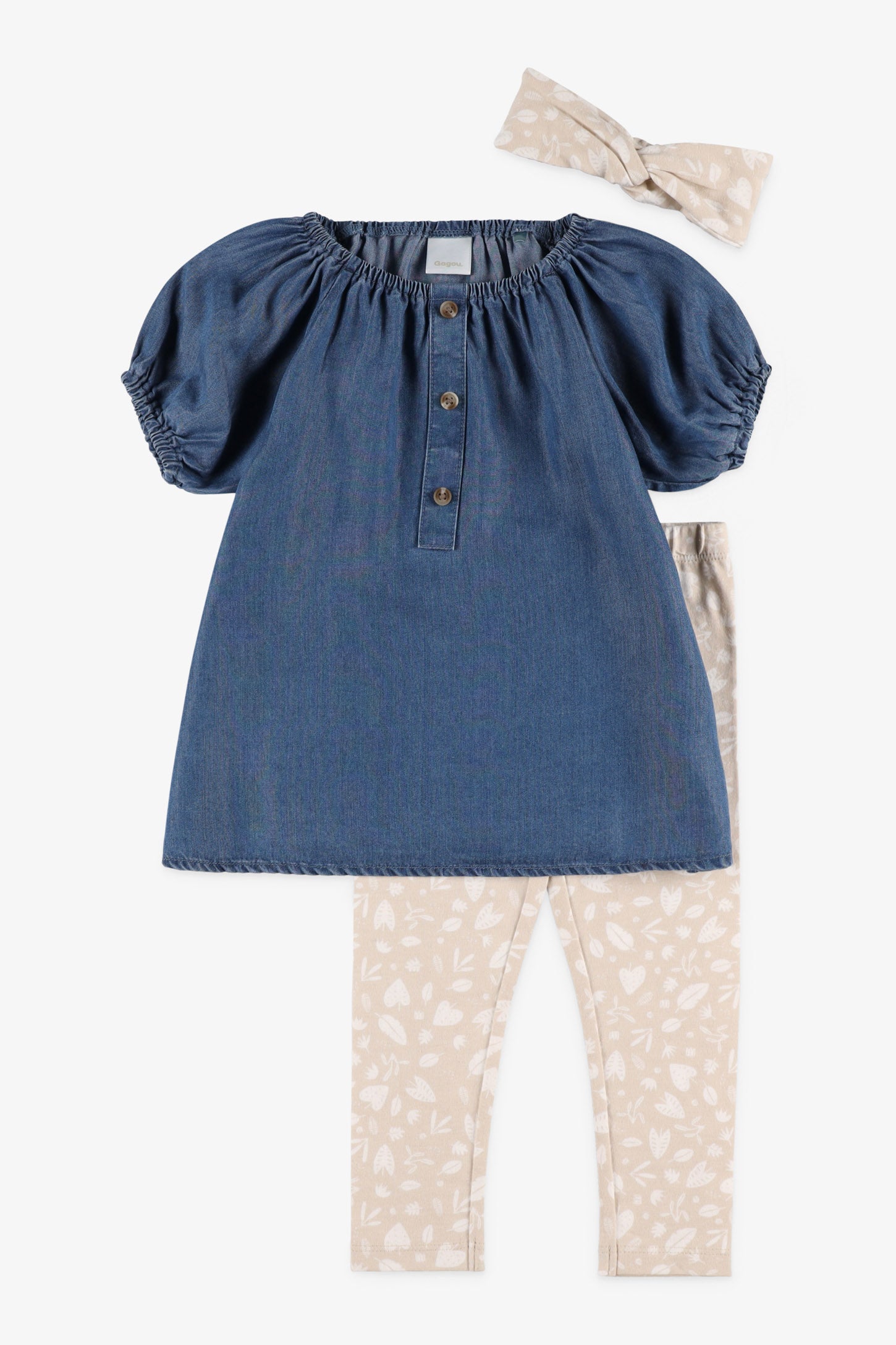 Ensemble 3-pièces en lyocell, 2T-3T - Bébé fille && BLEU