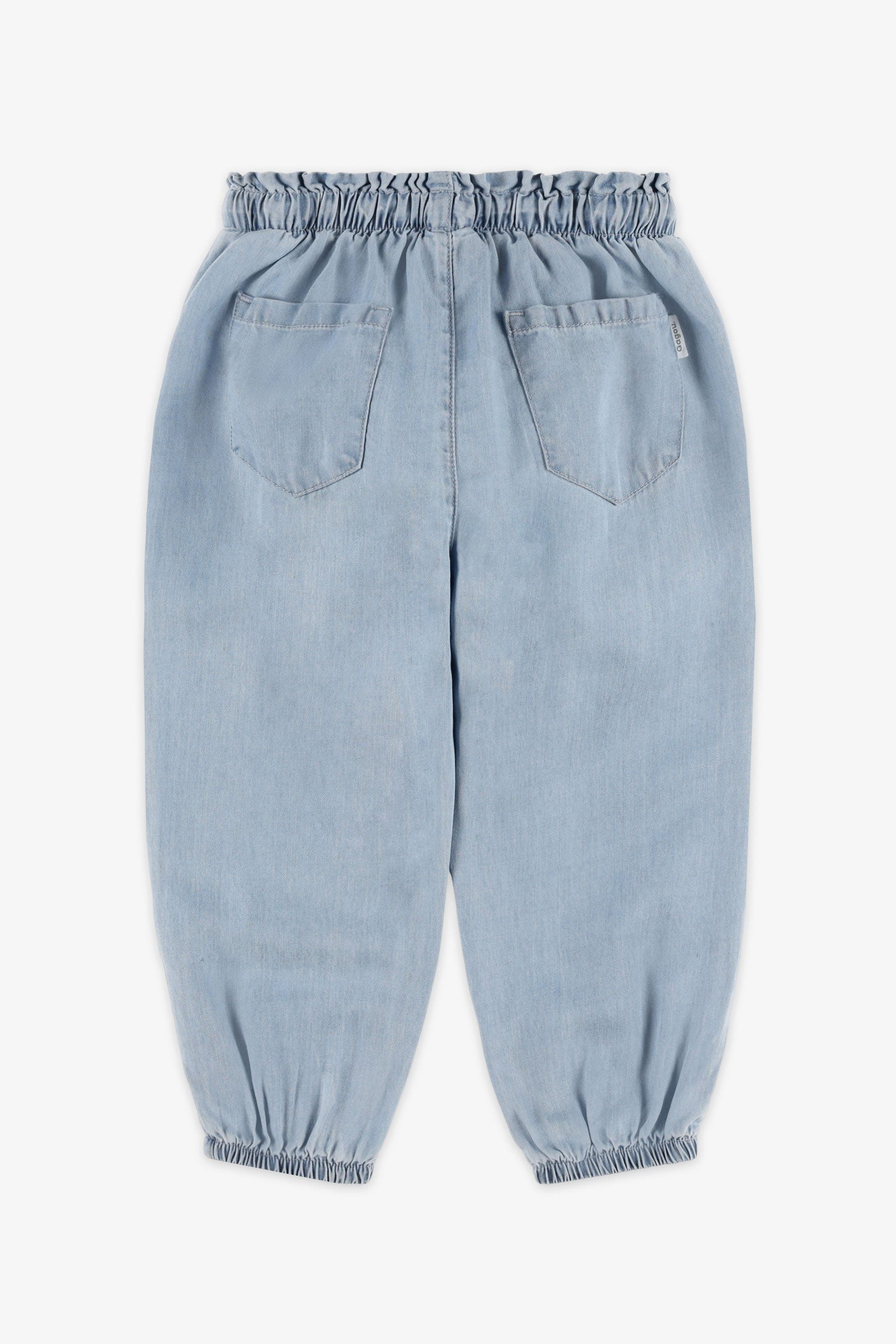 Pantalon ''paperbag'' lyocell, 2T-3T - Bébé fille && BLEU PALE